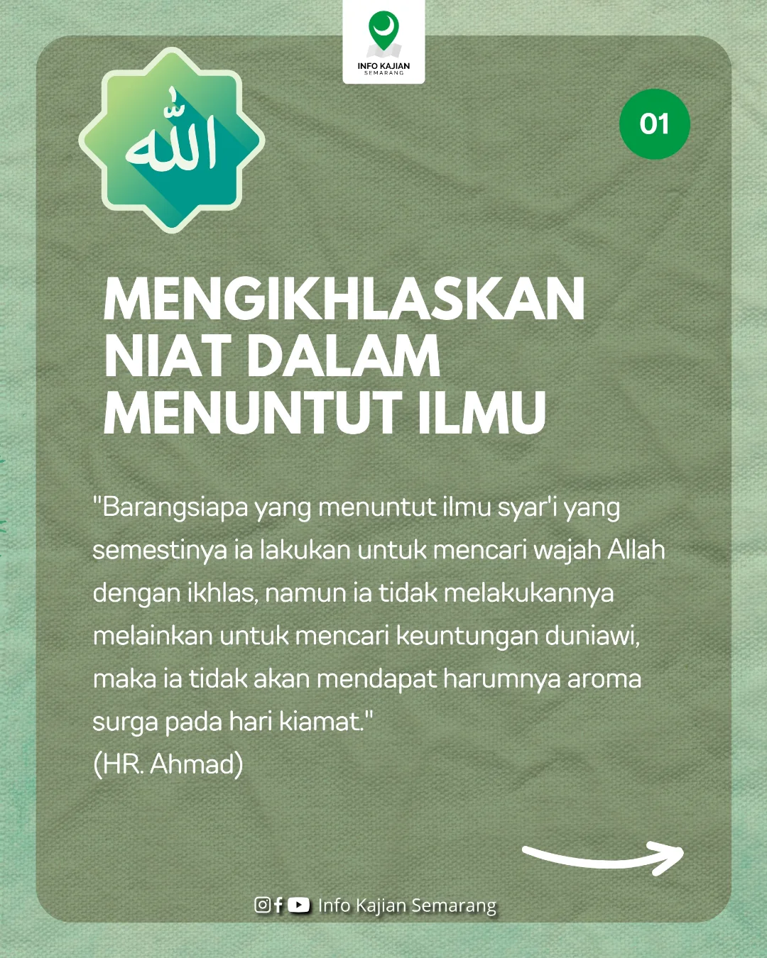Mengikhlaskan niat dalam menuntut ilmu