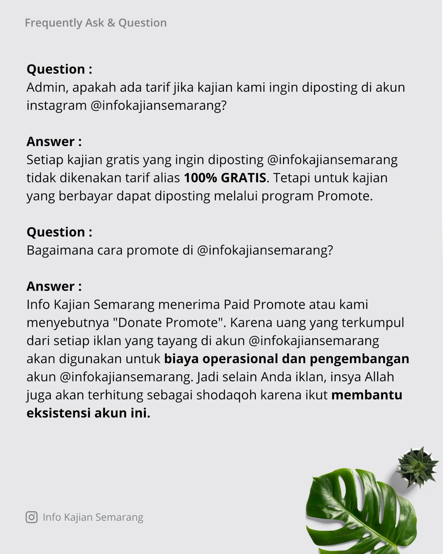 Promote di Akun Instagram Info Kajian Semarang