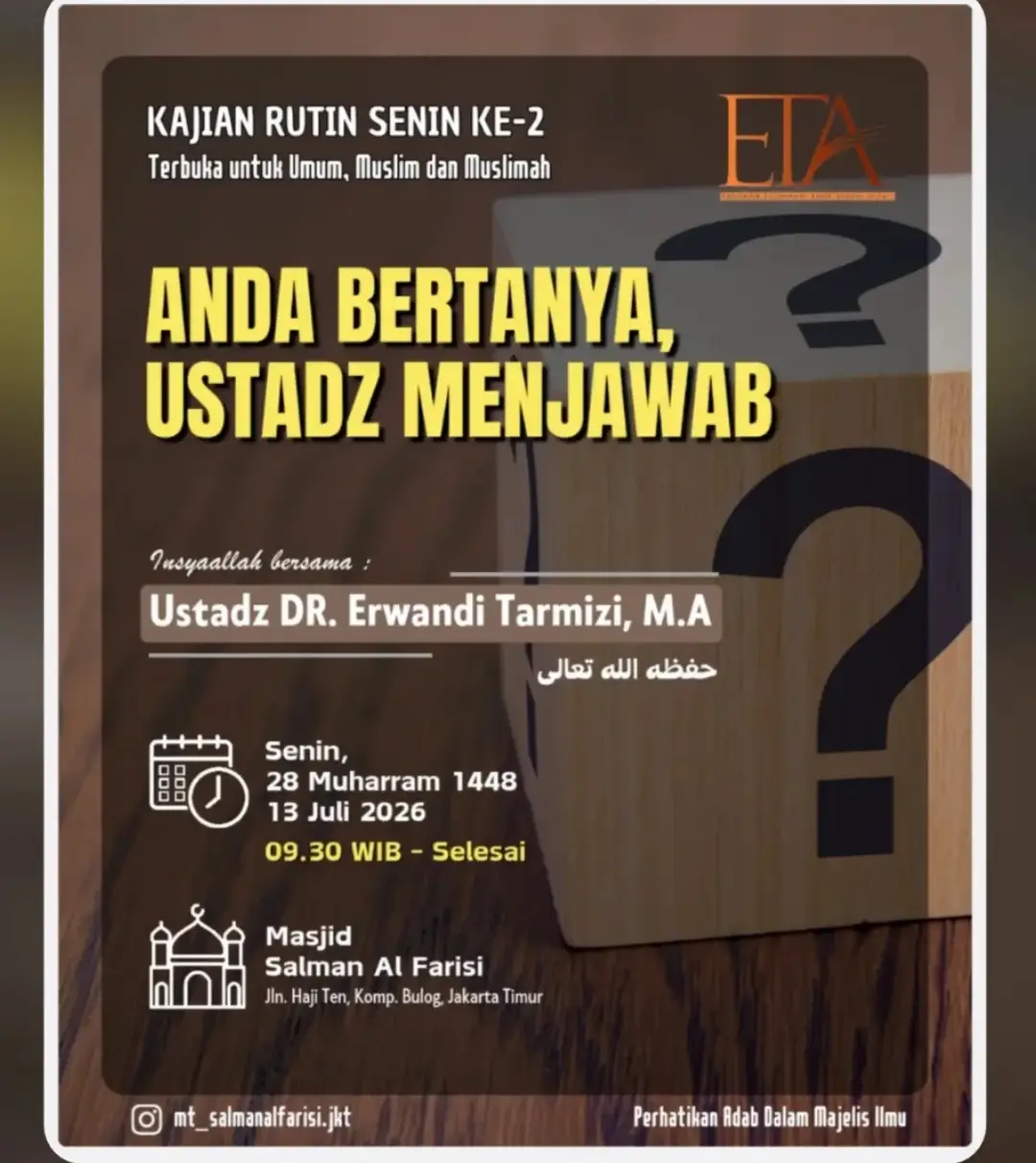 ANDA BERTANYA, USTADZ MENJAWAB