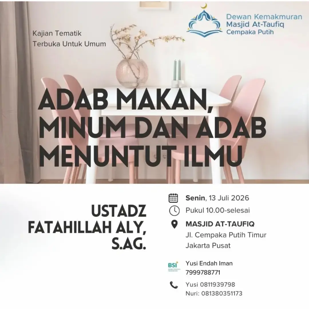 ADAB MAKAN, MINUM DAN ADAB MENUNTUT ILMU