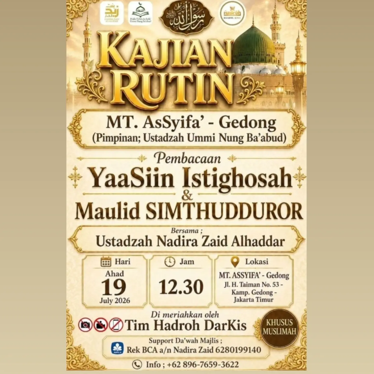 Pembacaan YaaSiin Istighosah & Maulid SIMTHUDDUROR