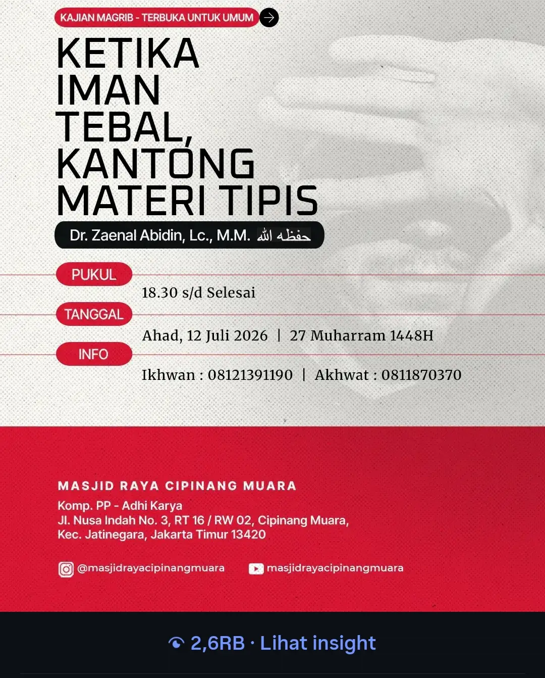 Ketika Iman Tebal, Kantong Materi Tipis