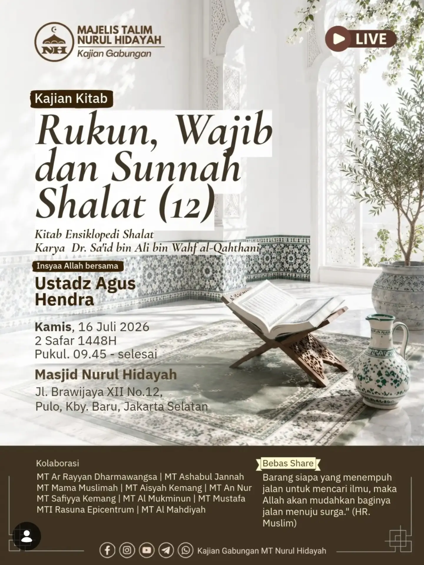 Rukun, Wajib dan Sunnah Shalat (12)