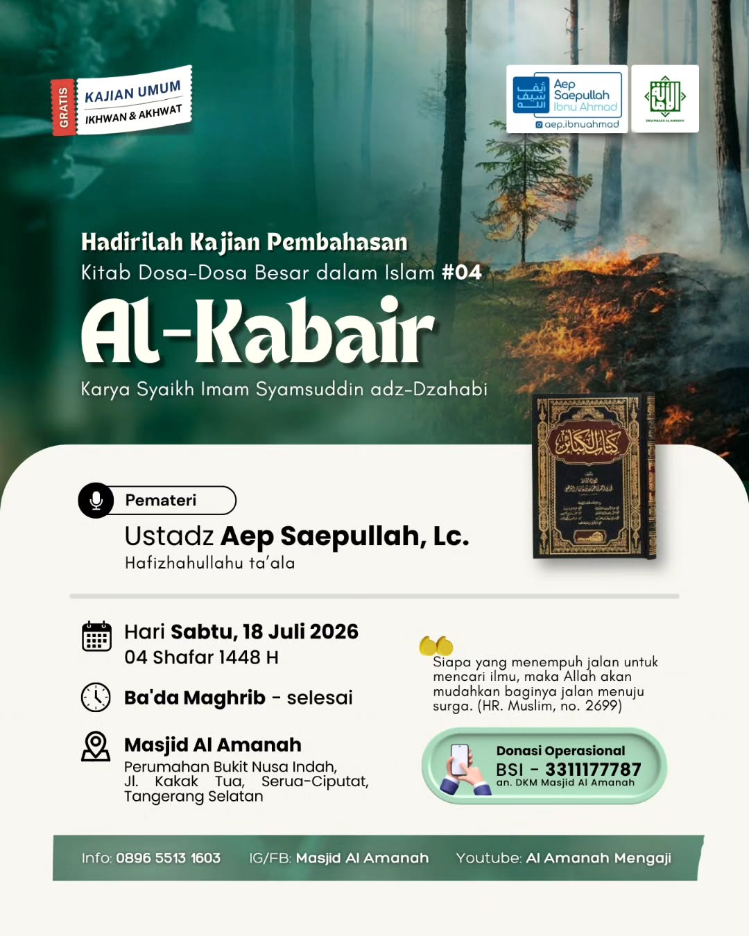 Kajian Pembahasan Kitab Dosa-Dosa Besar dalam Islam #04 Al-Kabair