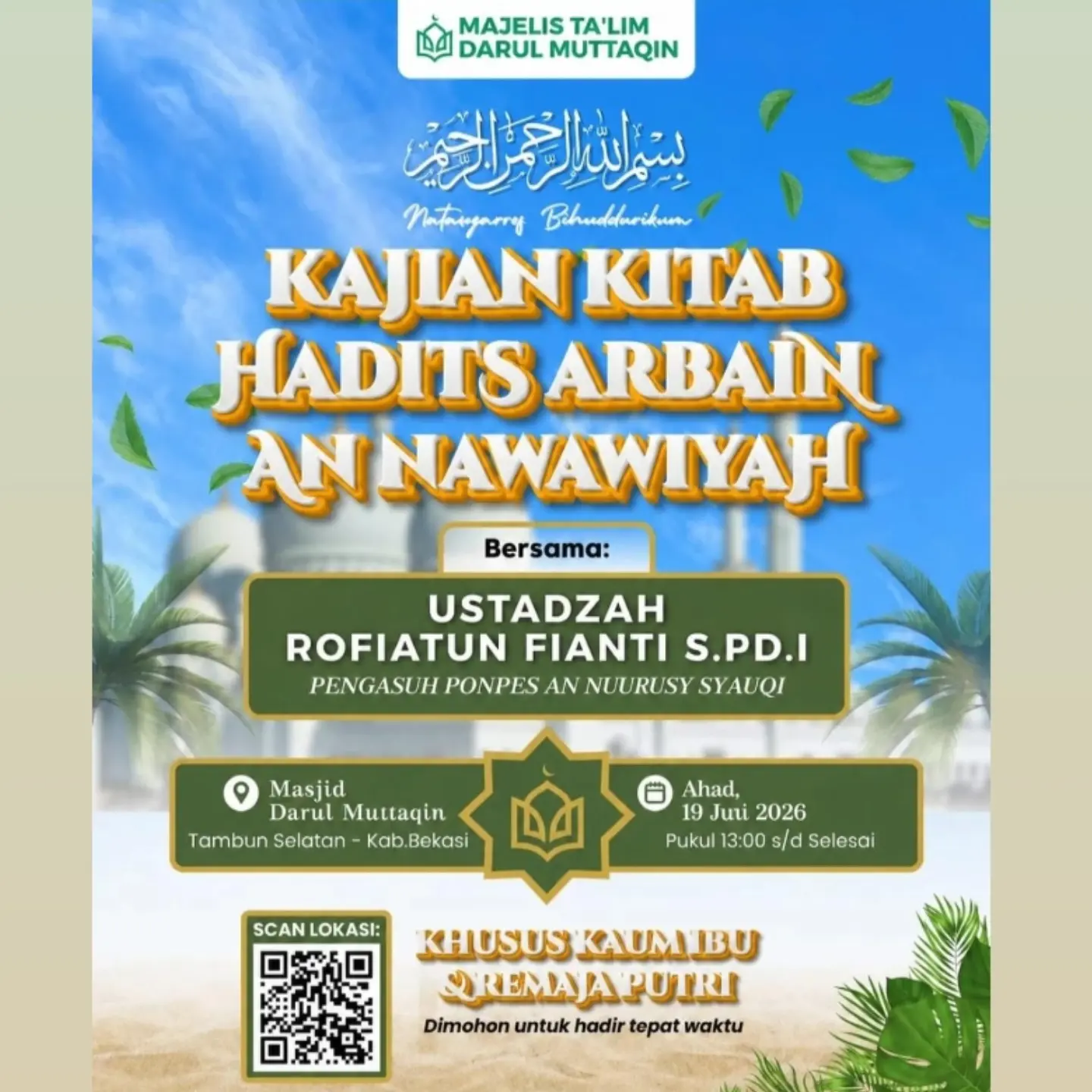 Kajian Kitab Hadits Arbain An Nawawiyah