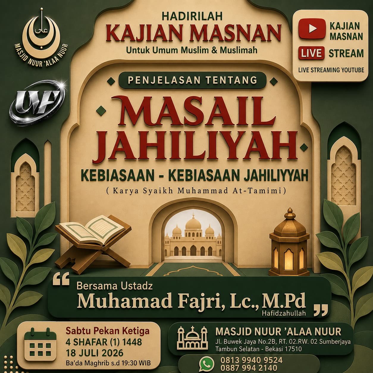 PENJELASAN TENTANG MASAIL JAHILIYAH (KEBIASAAN - KEBIASAAN JAHILIYYAH)