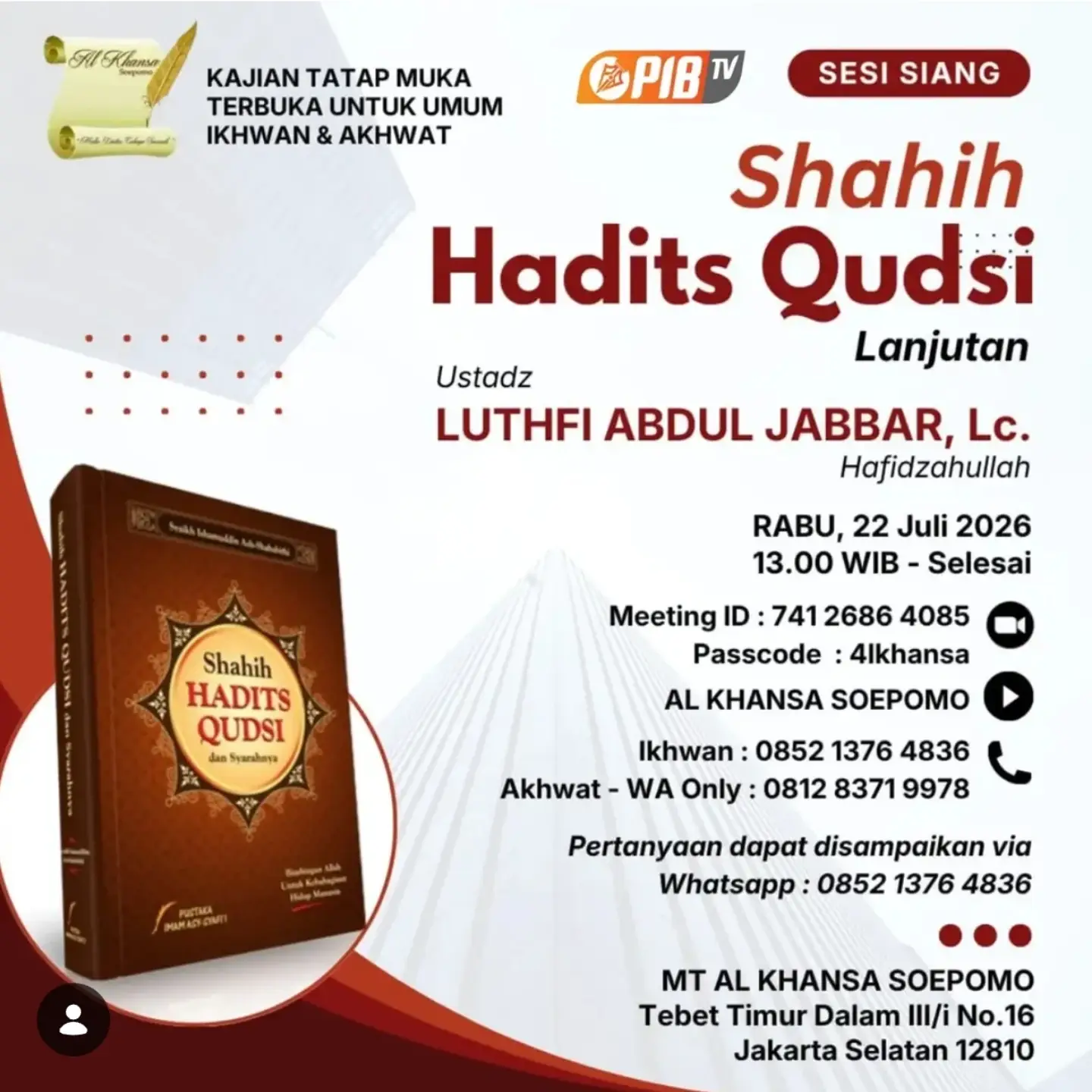 Shahih Hadits Qudsi Lanjutan