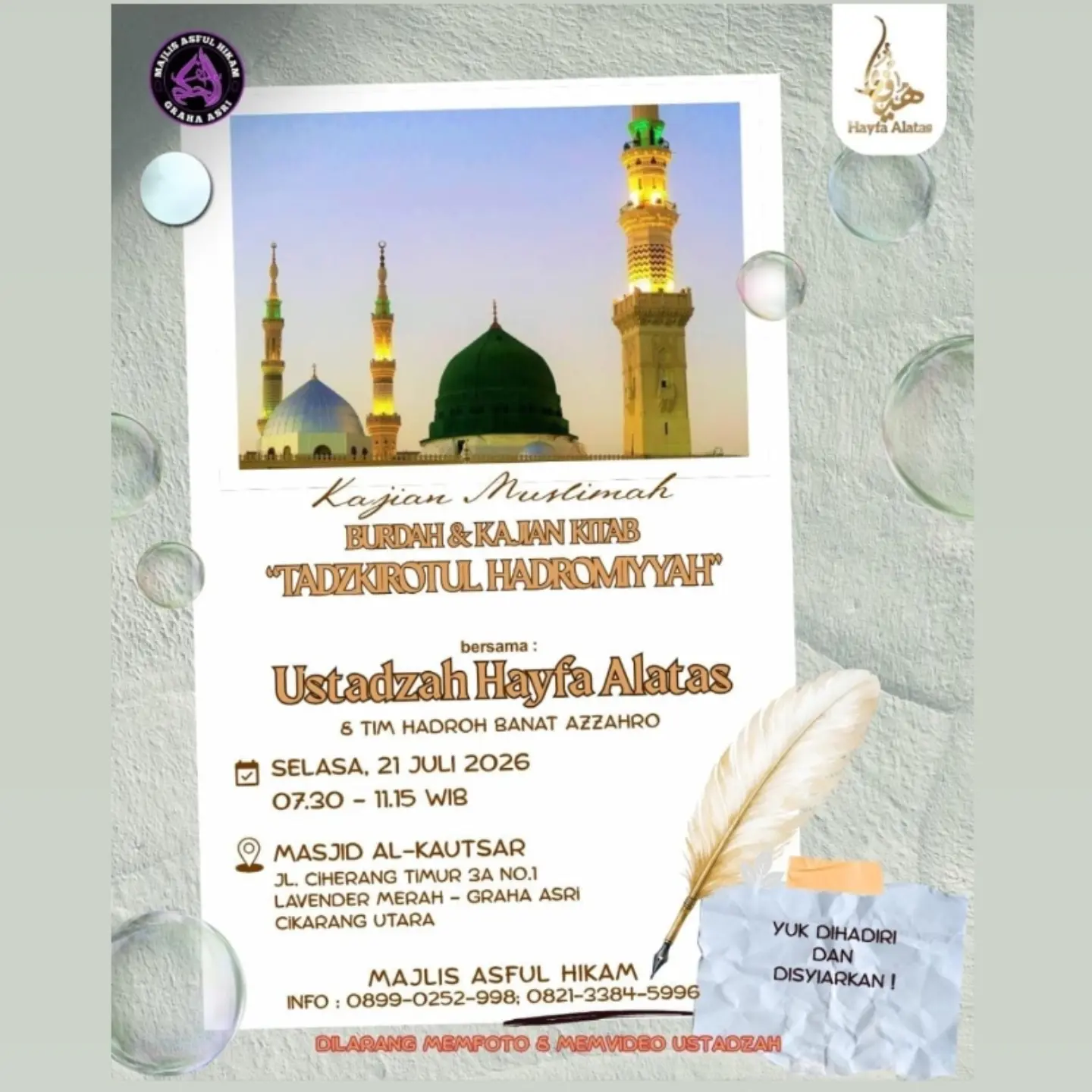 BURDAH & KAJIAN KITAB 'TADZKIROTUL HADROMIYYAH'