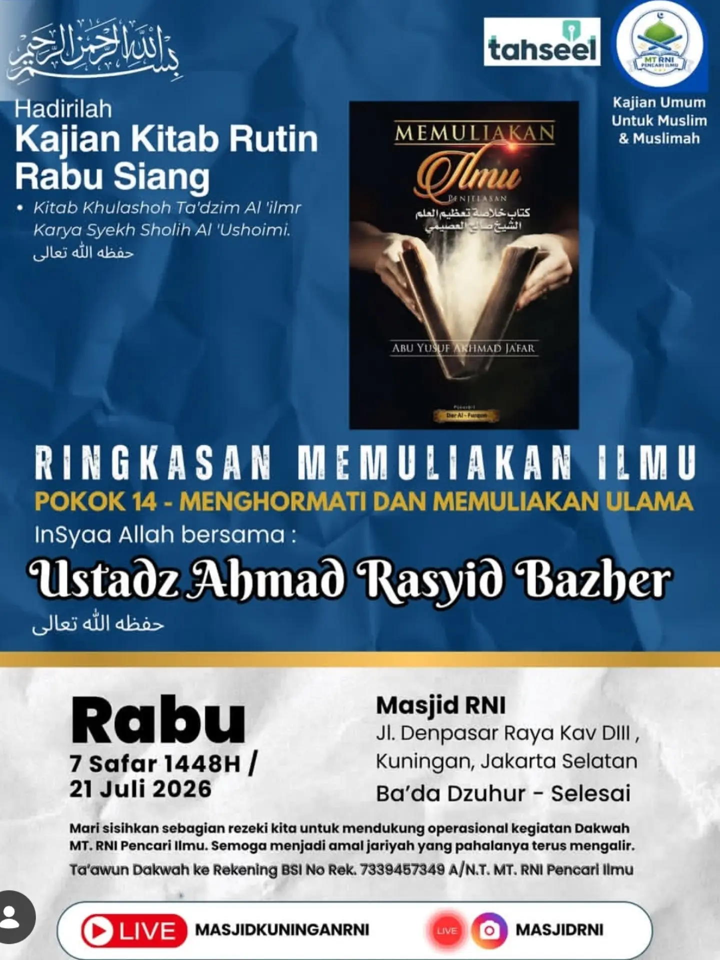 RINGKASAN MEMULIAKAN ILMU POKOK 14 - MENGHORMATI DAN MEMULIAKAN ULAMA