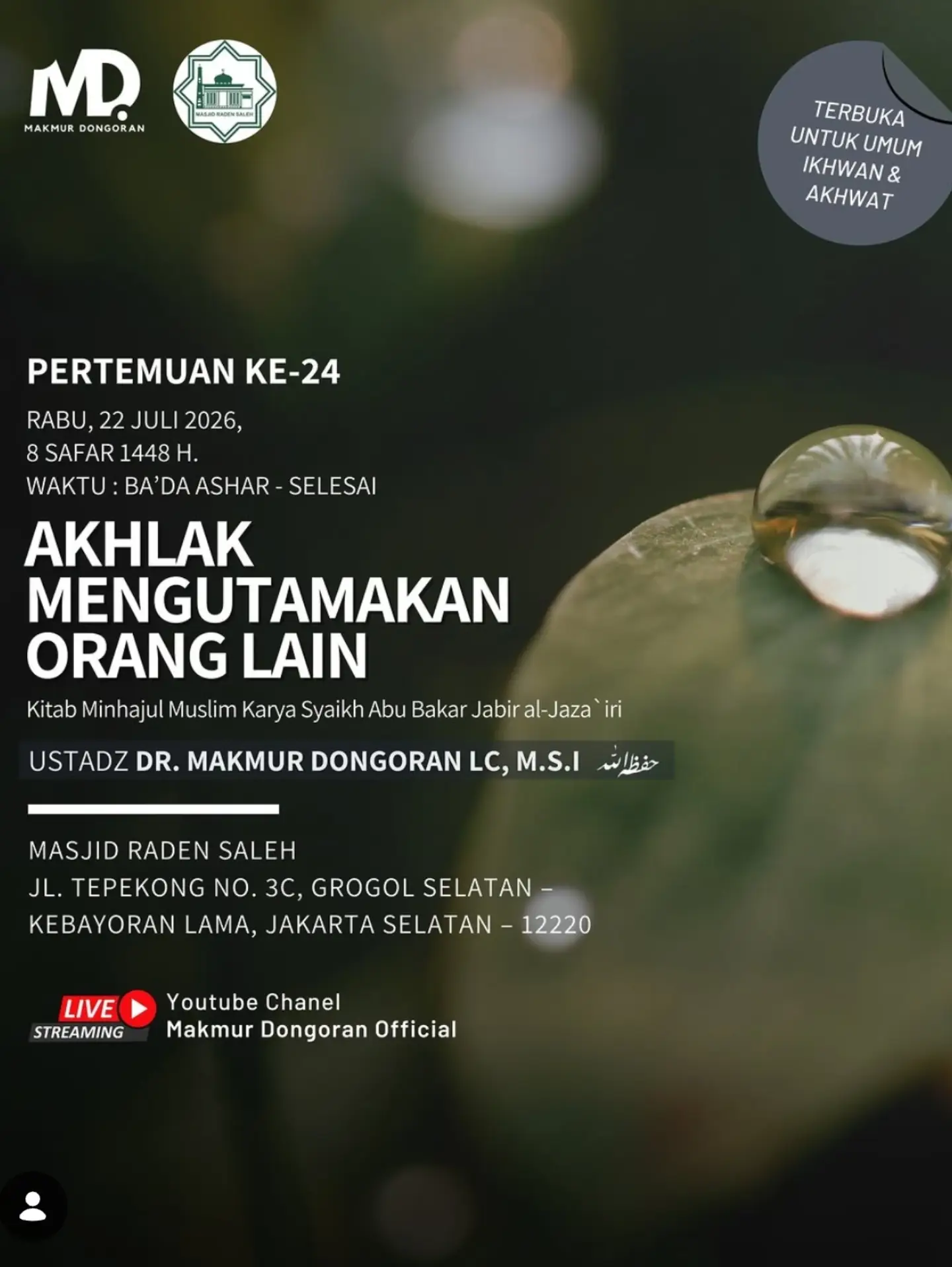 AKHLAK MENGUTAMAKAN ORANG LAIN