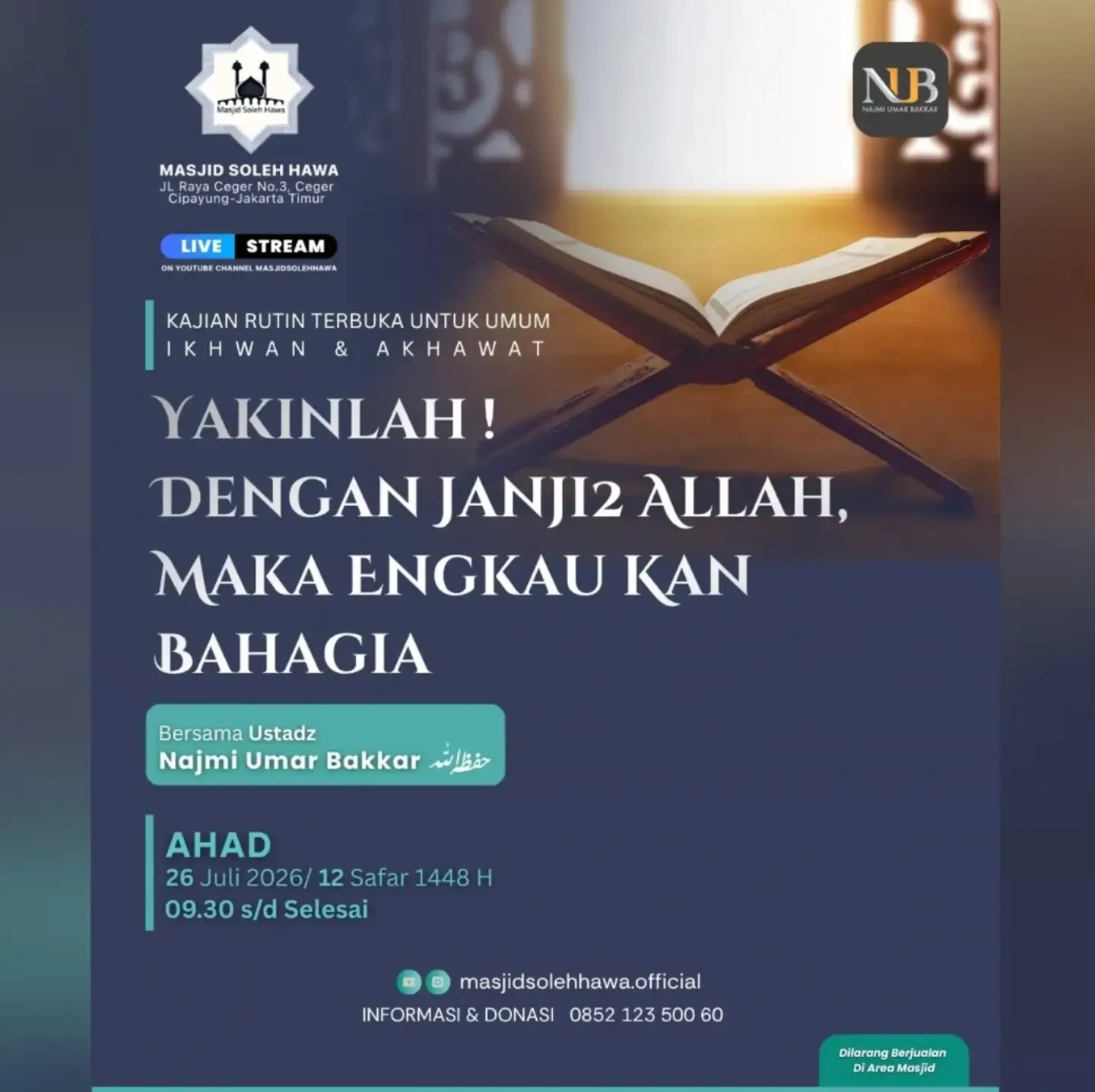YAKINLAH! DENGAN JANJI2 ALLAH, MAKA ENGKAU KAN BAHAGIA