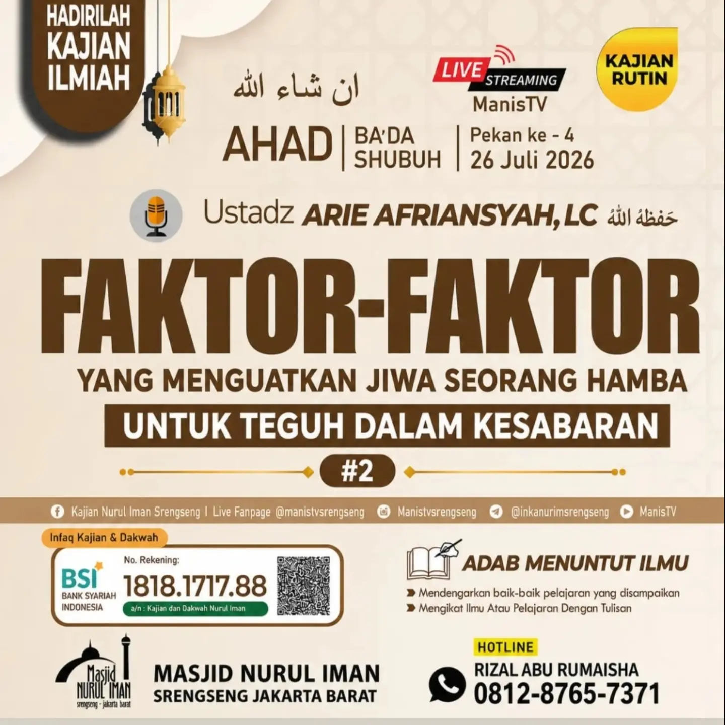 Faktor-Faktor yang Menguatkan Jiwa Seorang Hamba untuk Teguh dalam Kesabaran #2