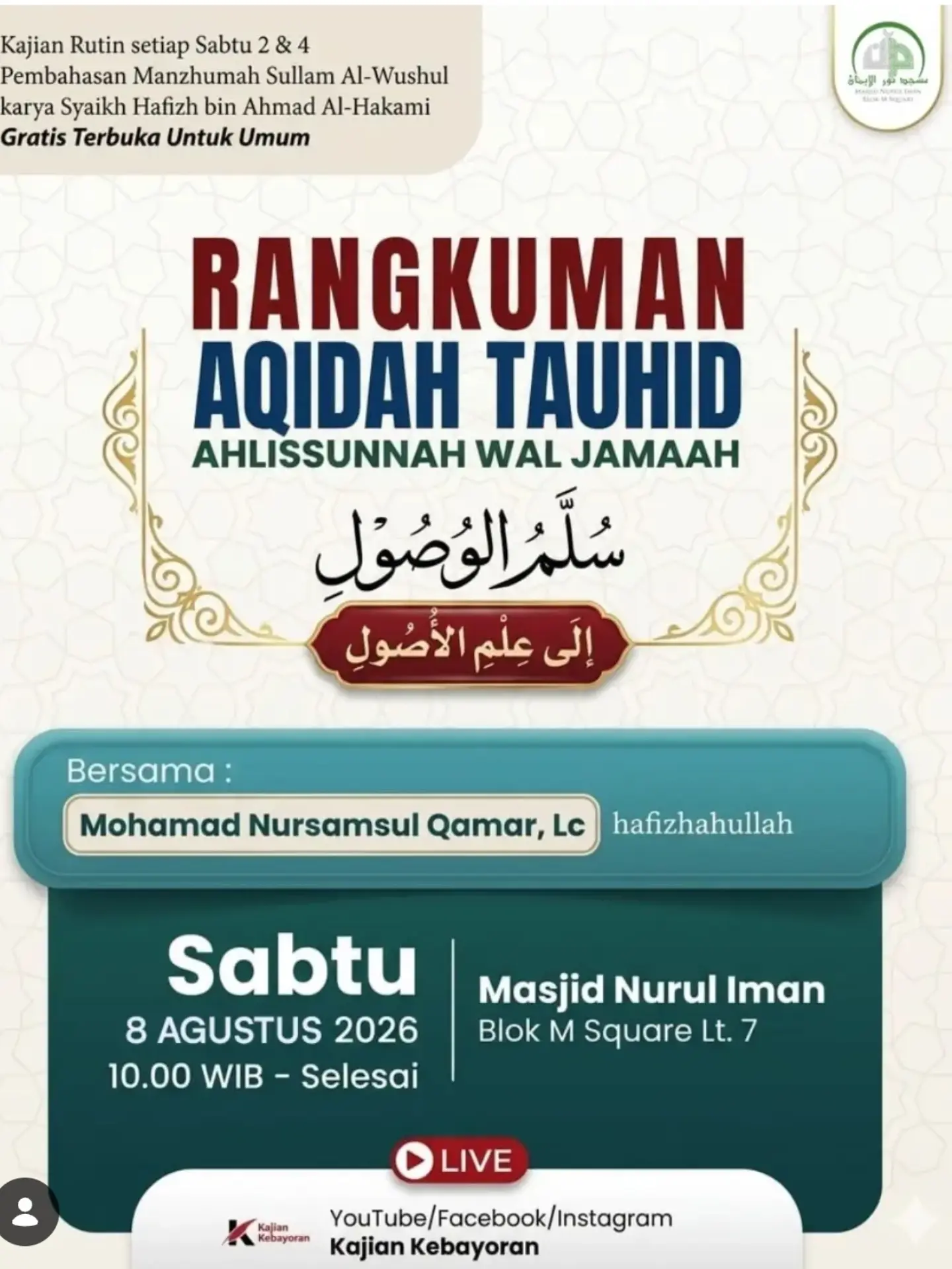 Rangkuman Aqidah Tauhid Ahlussunnah Wal Jama'ah