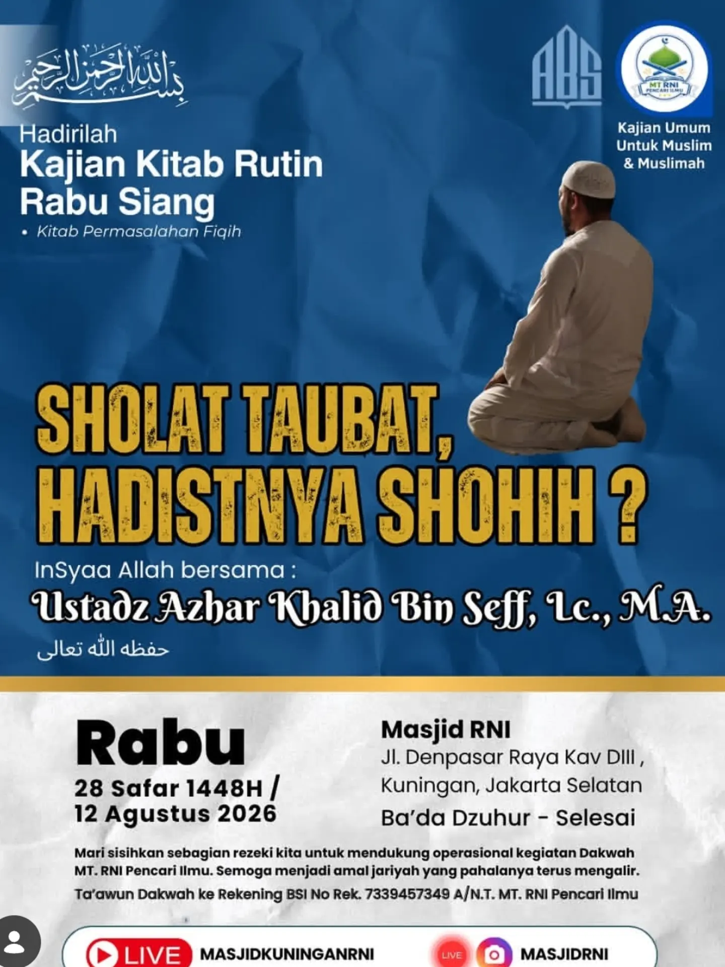 SHOLAT TAUBAT, HADISTNYA SHOHIH ?
