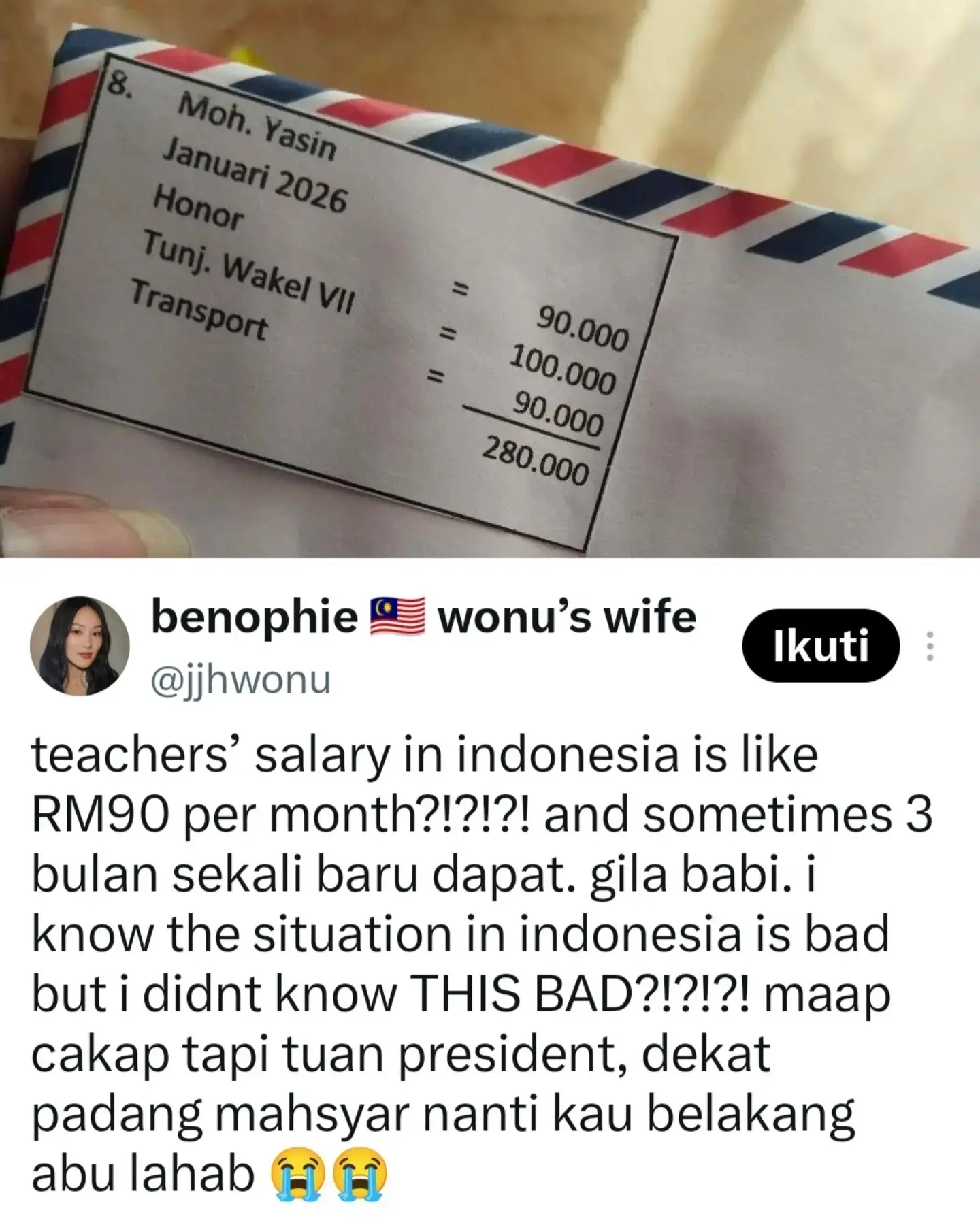 Gaji guru honorer di Indonesia