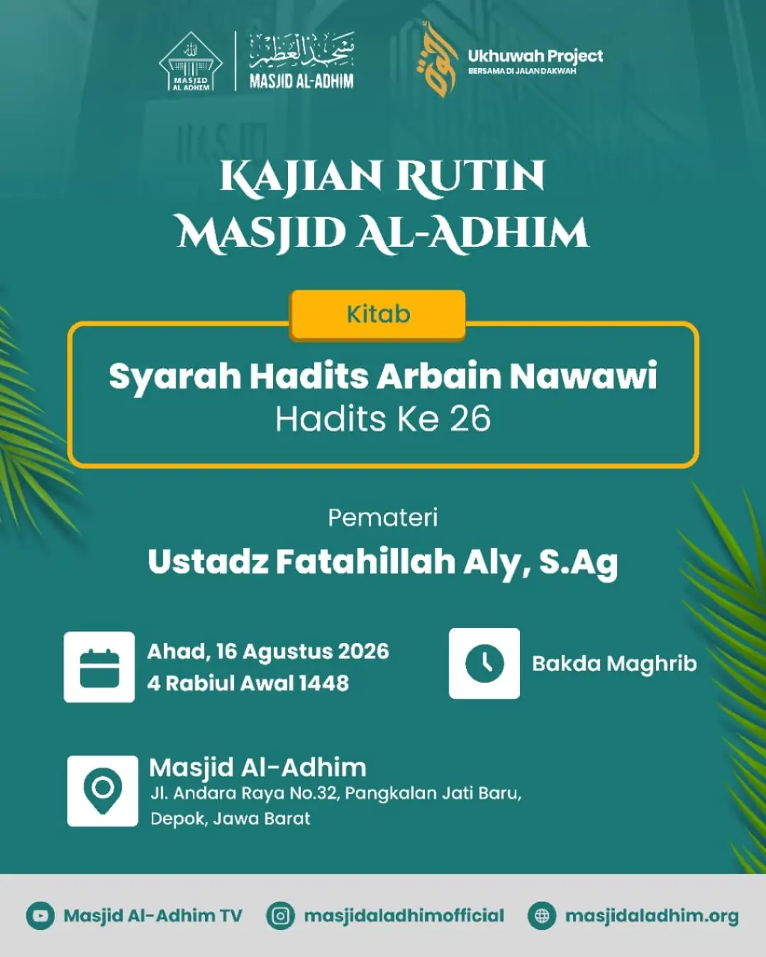 Kajian Rutin Masjid Al-Adhim