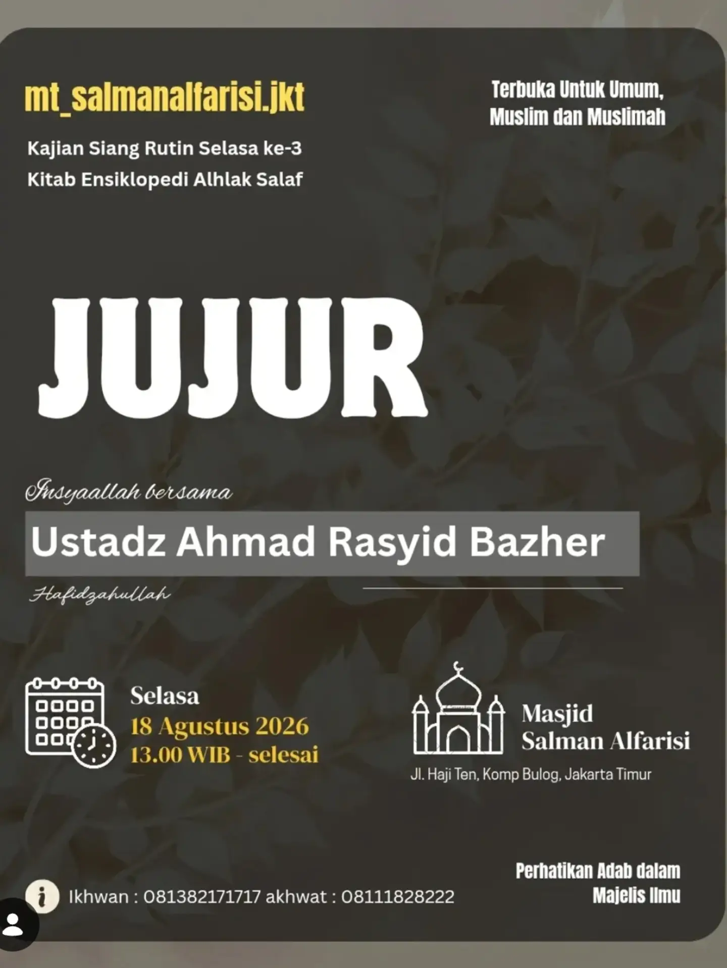Kajian Siang Rutin Selasa ke-3