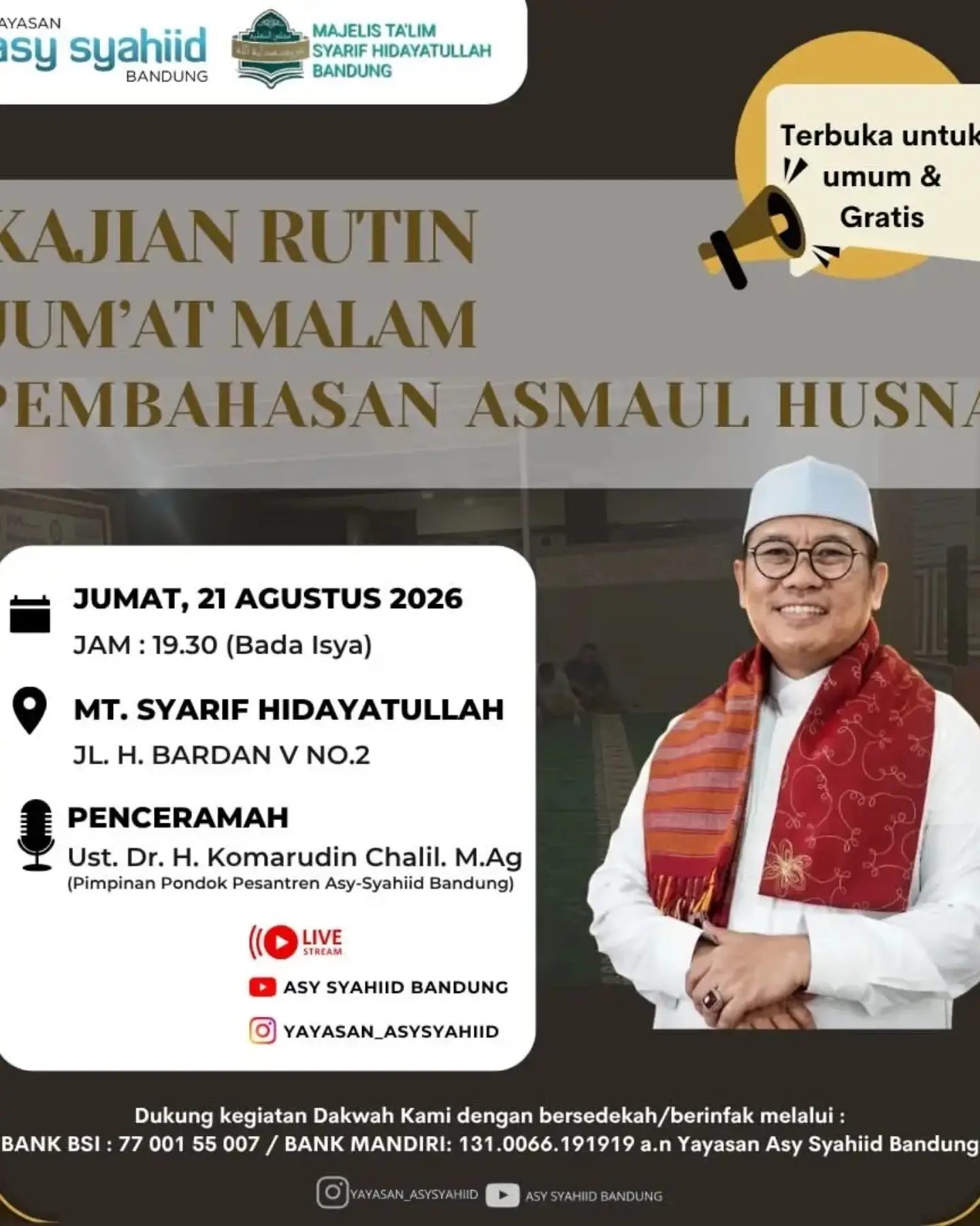 Kajian Rutin Jumat Malam: Pembahasan Asmaul Husna