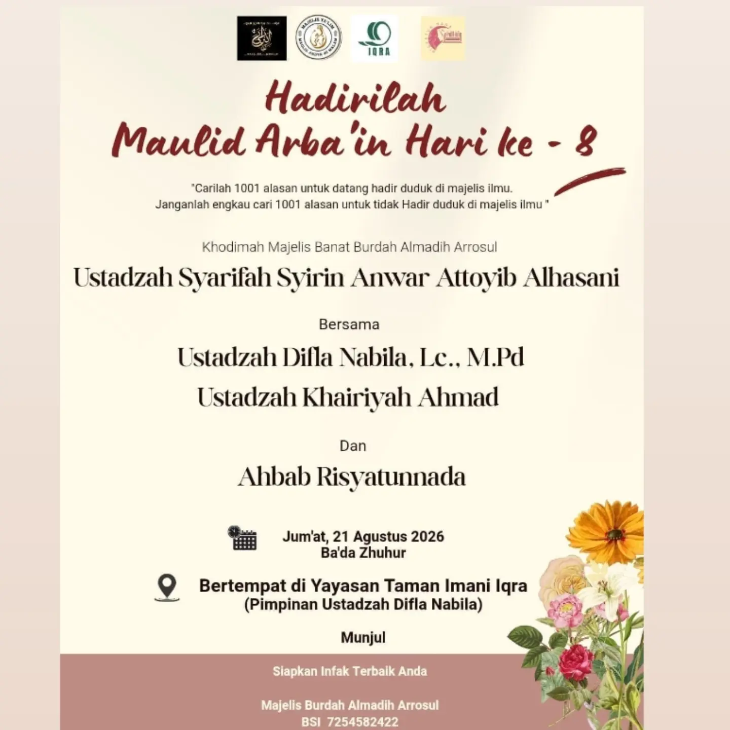 Hadirilah Maulid Arba'in Hari ke-8