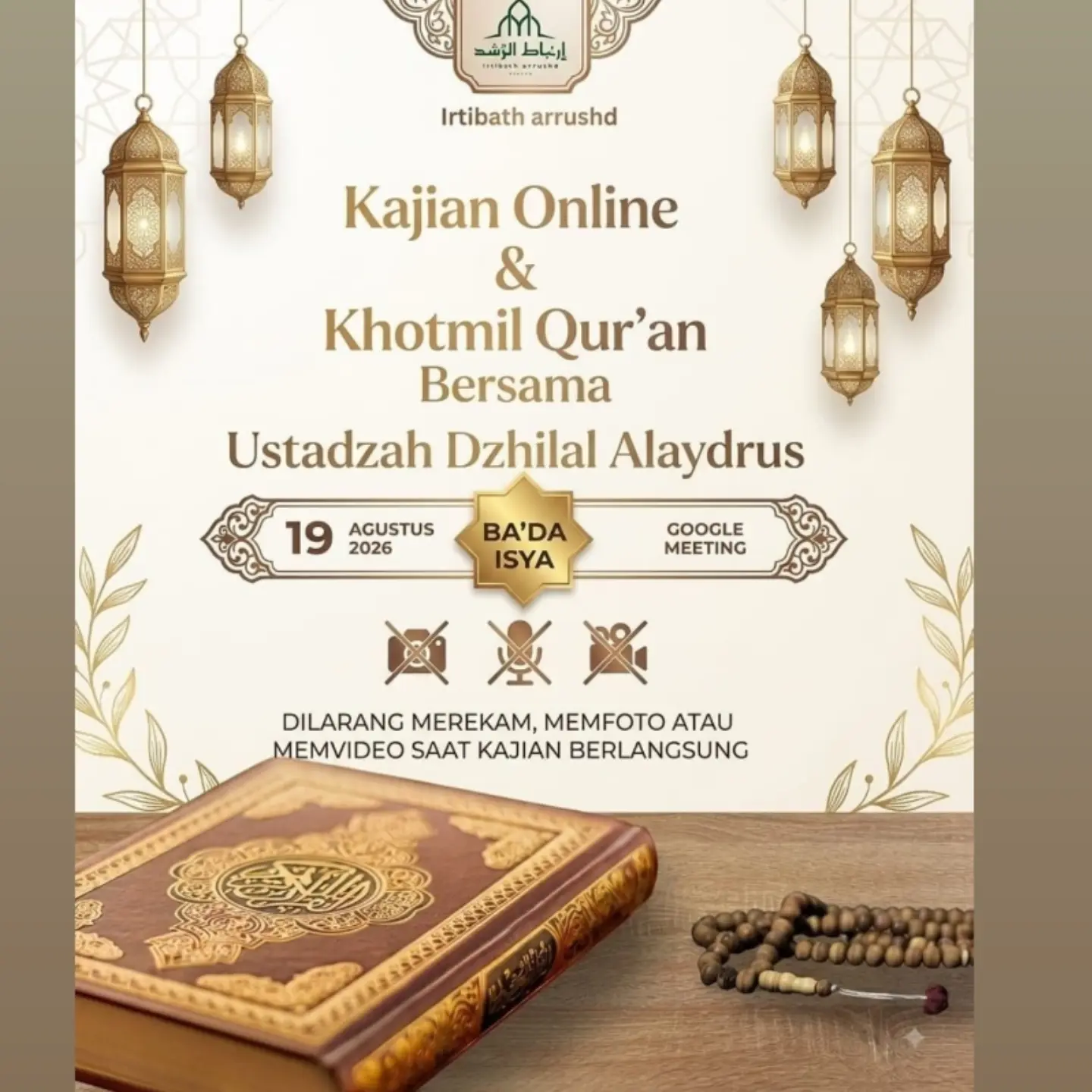 Kajian Online & Khotmil Qur’an Bersama Ustadzah Dzhilal Alaydrus