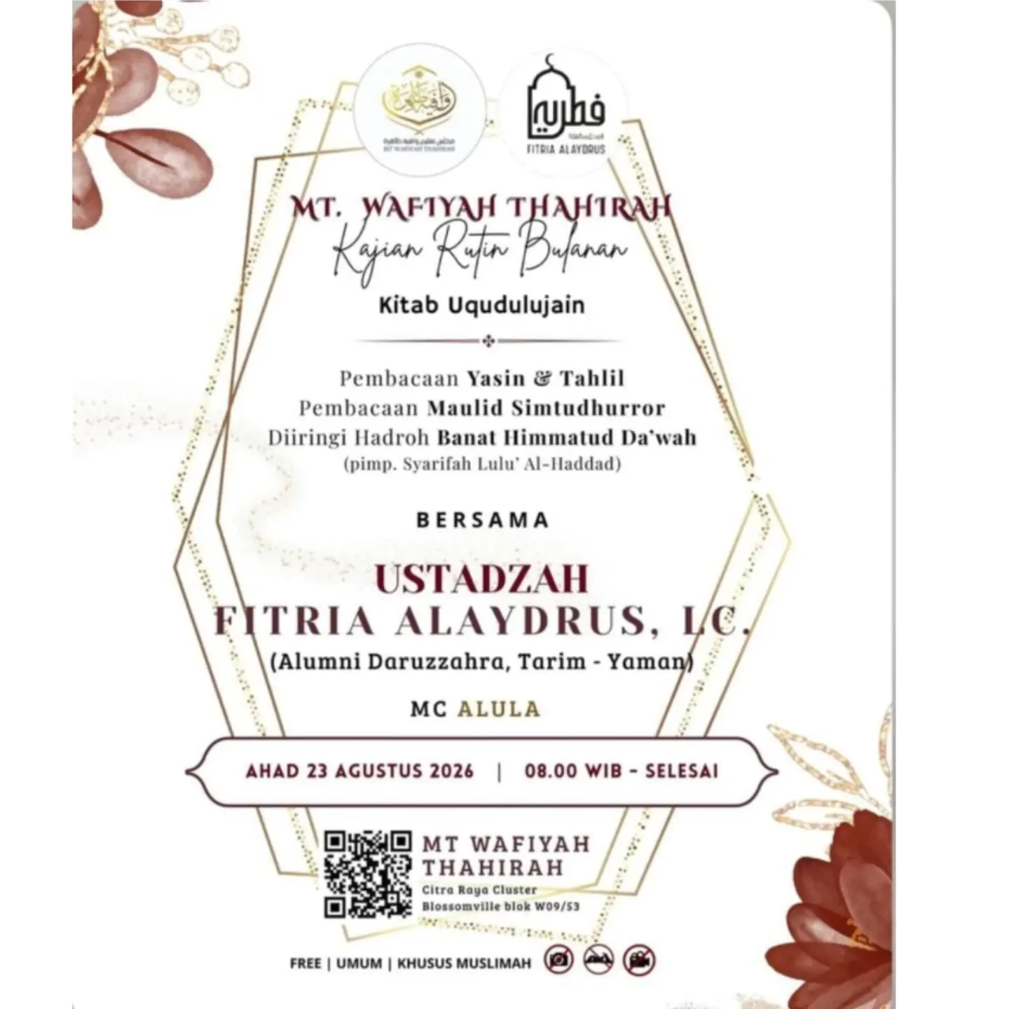 Kajian Rutin Bulanan Kitab Uqudulujain