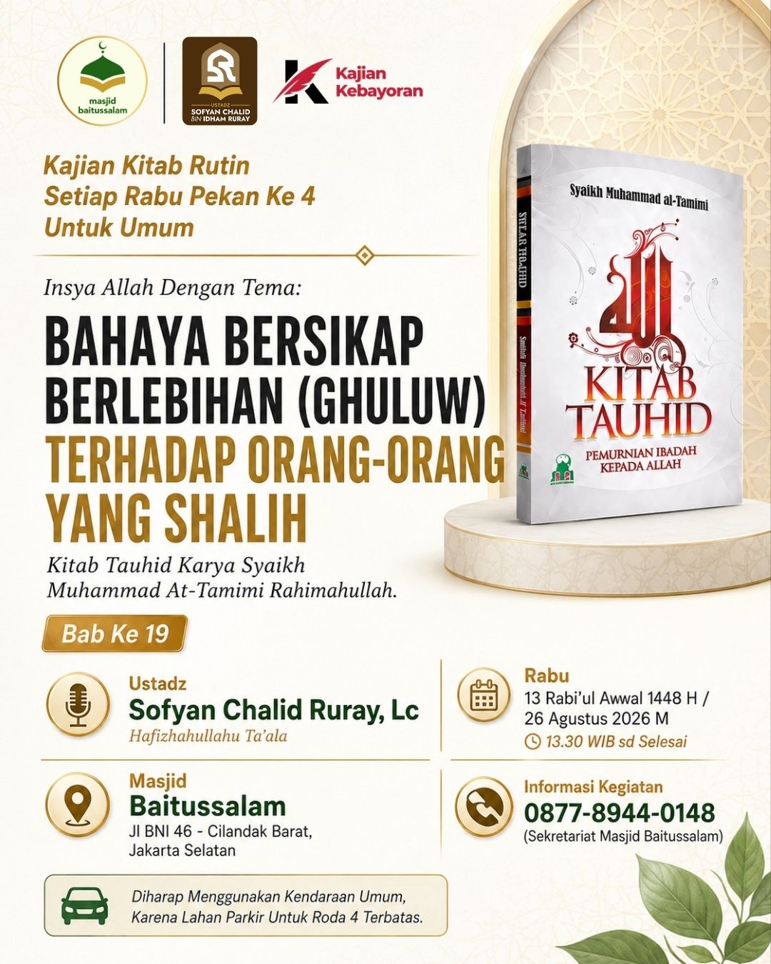 Kajian Kitab Rutin Setiap Rabu Pekan Ke 4 Untuk Umum