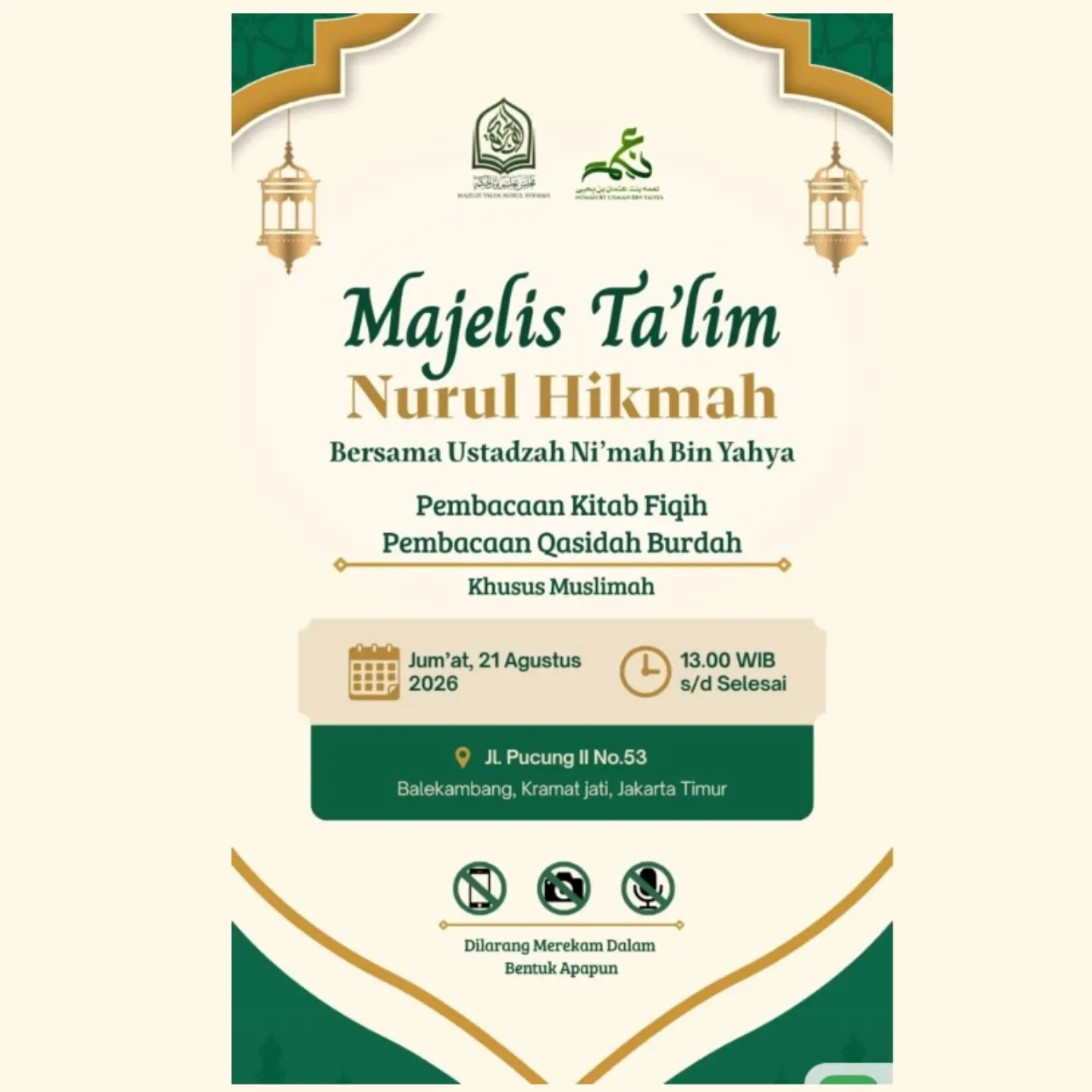 Majelis Ta'lim Nurul Hikmah - Khusus Muslimah