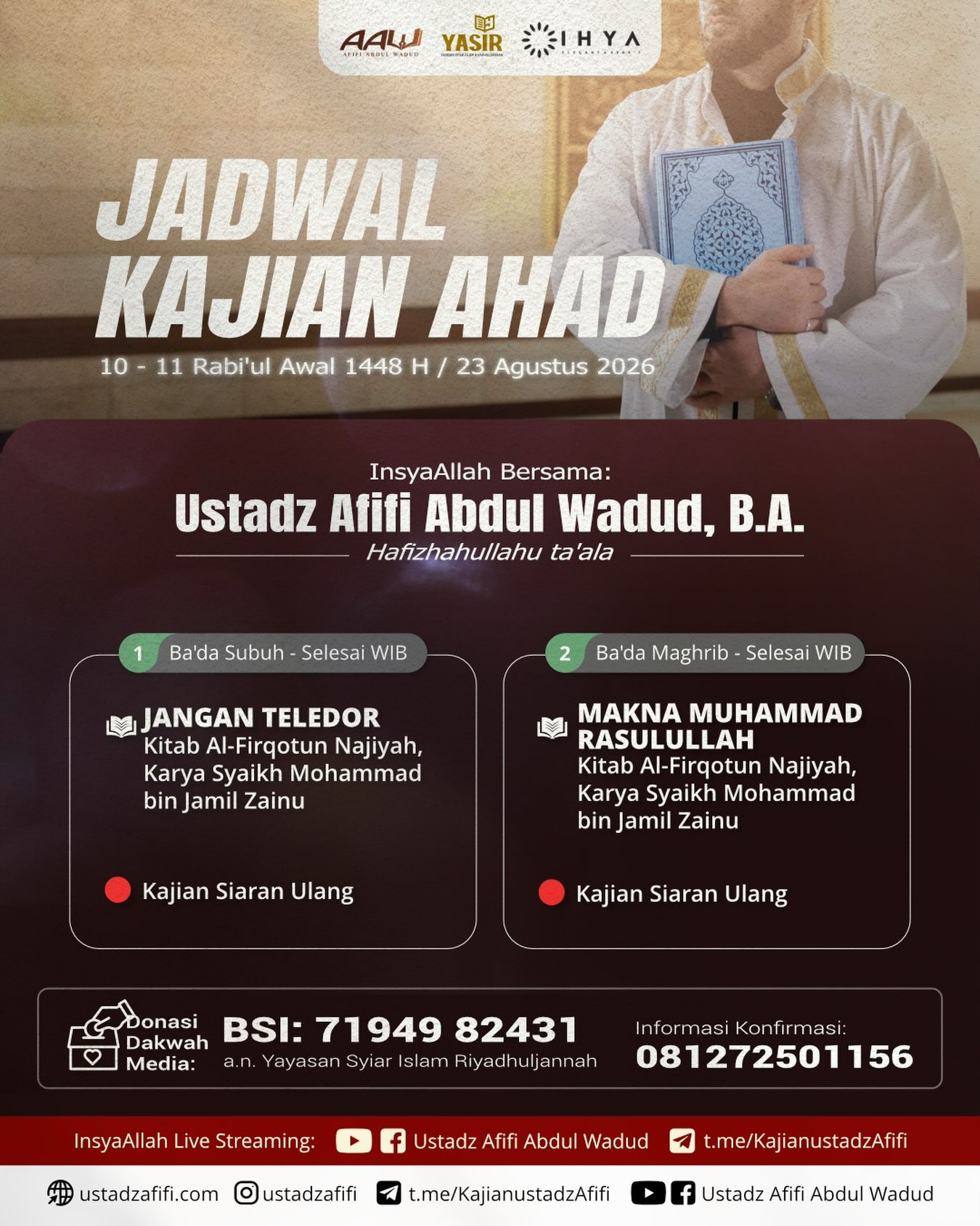 JADWAL KAJIAN AHAD