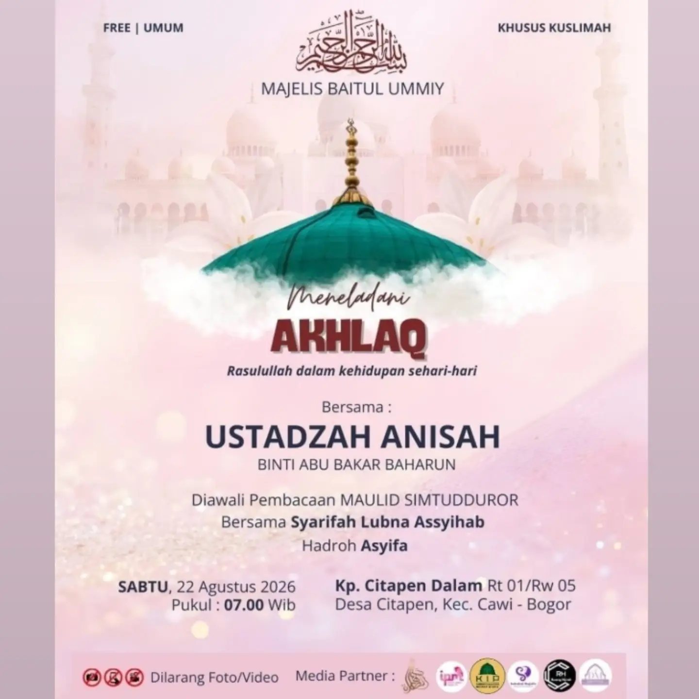 Meneladani AKHLAQ Rasulullah dalam kehidupan sehari-hari