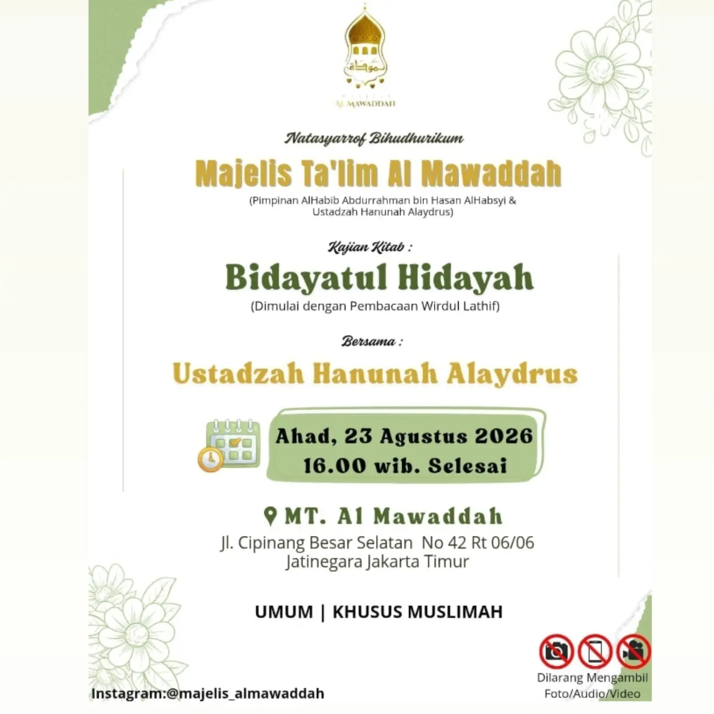 Kajian Kitab: Bidayatul Hidayah