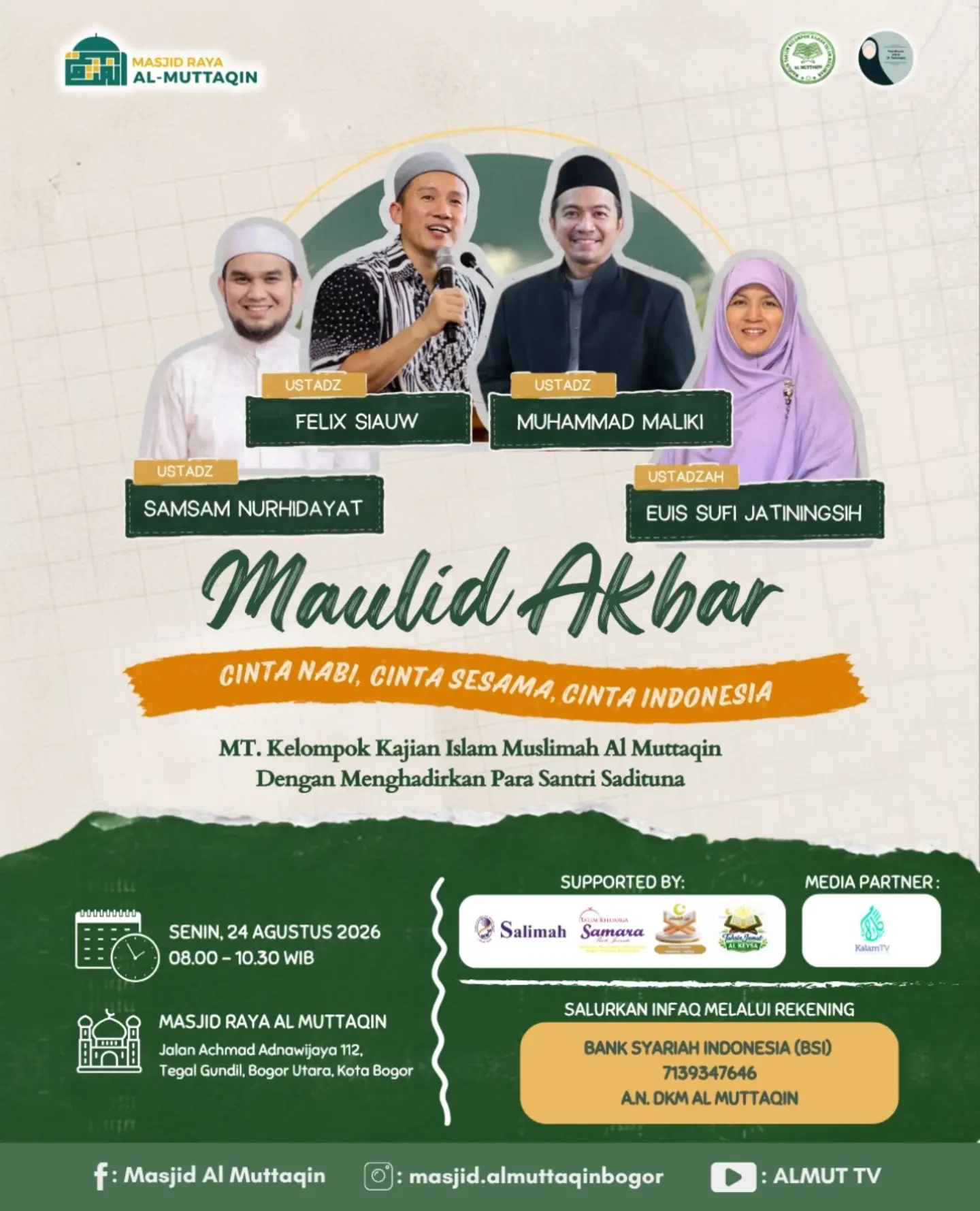 Maulid Akbar: Cinta Nabi, Cinta Sesama, Cinta Indonesia