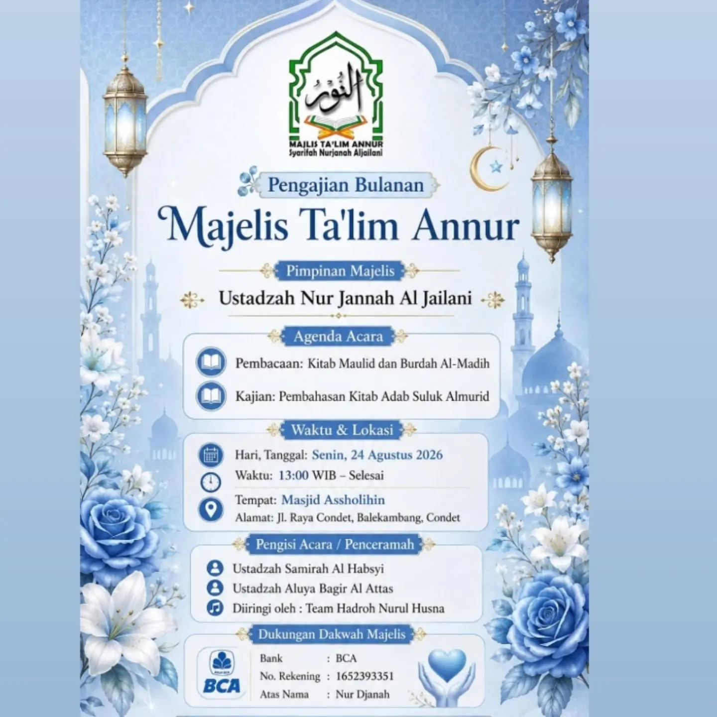 Pengajian Bulanan Majelis Ta'lim Annur