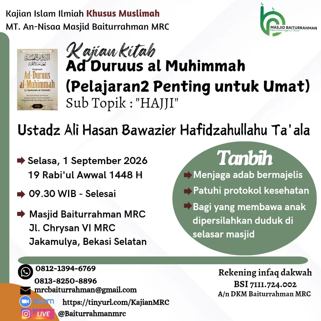 Kajian Kitab Ad Duruus al-Muhimmah (Pelajaran Penting untuk Umat) - Sub Topik: Hajji