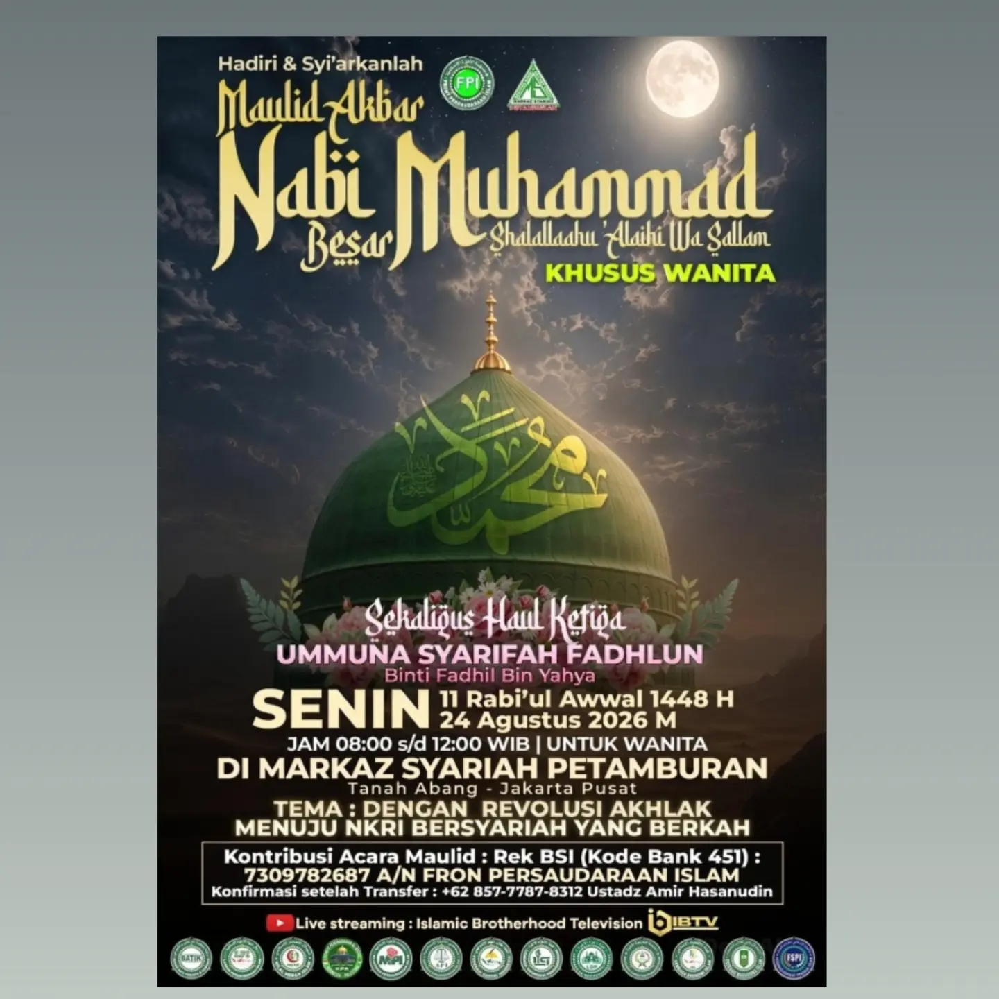 Maulid Akbar Nabi Muhammad Khusus Wanita