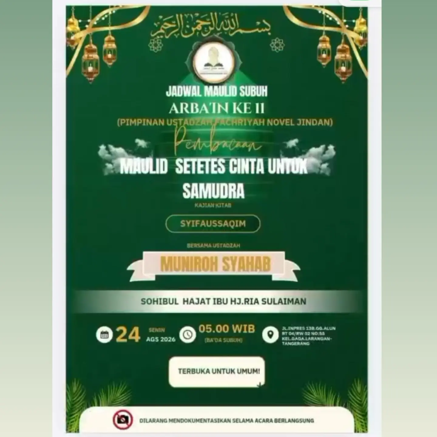 Jadwal Maulid Subuh Arba'in Ke-11