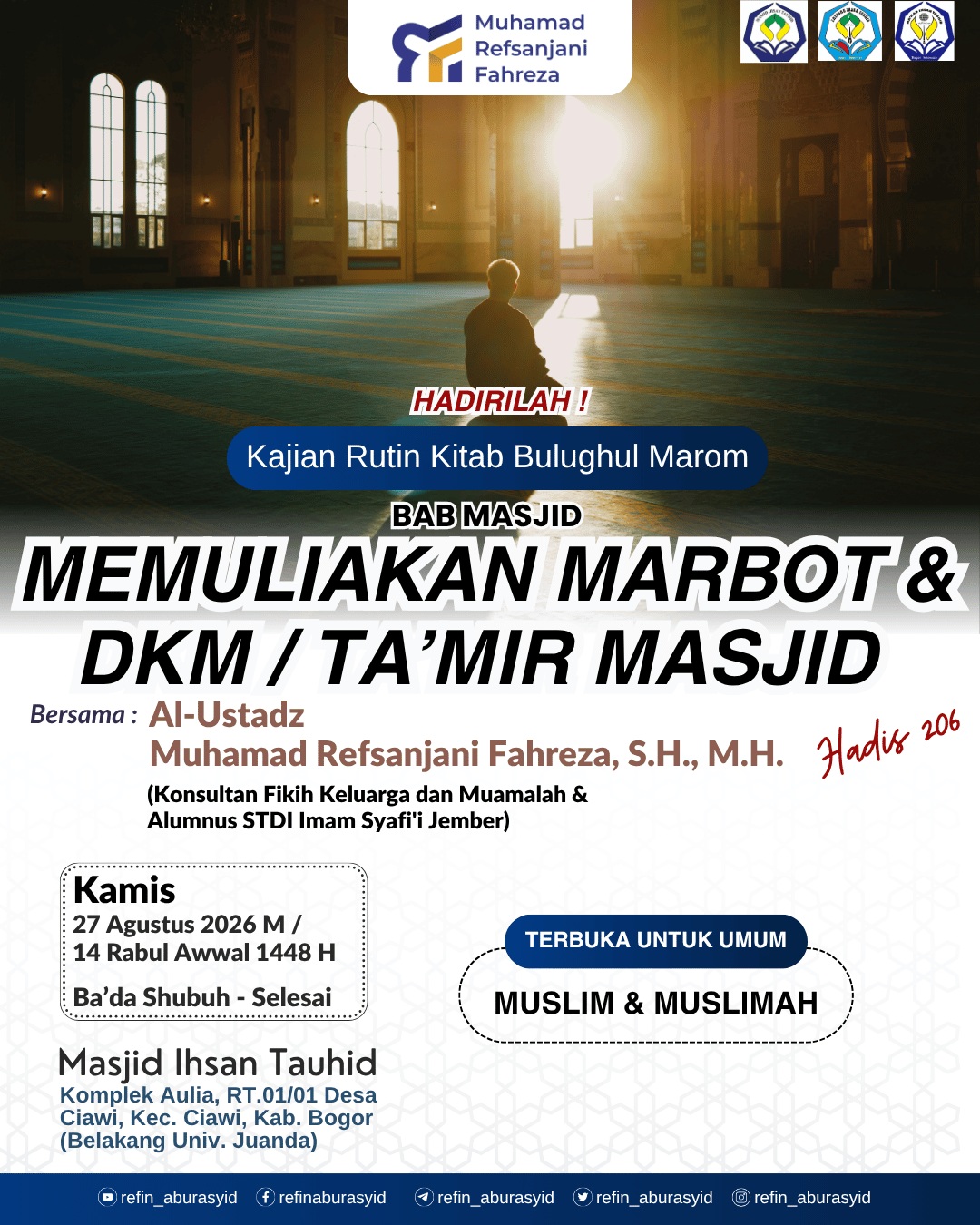 MEMULIAKAN MARBOT & DKM / TA'MIR MASJID