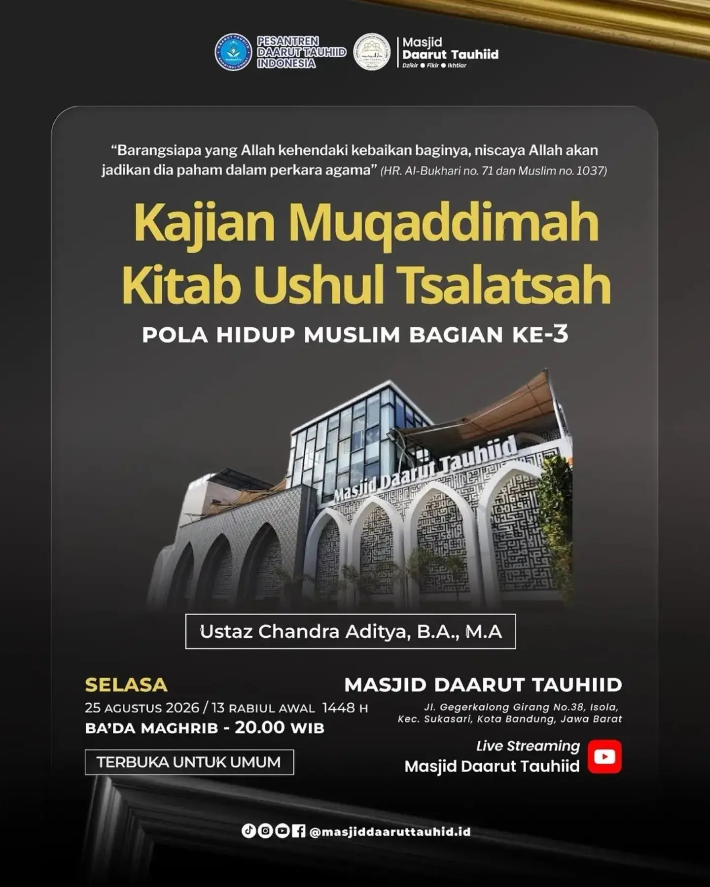 Kajian Muqaddimah Kitab Ushul Tsalatsah