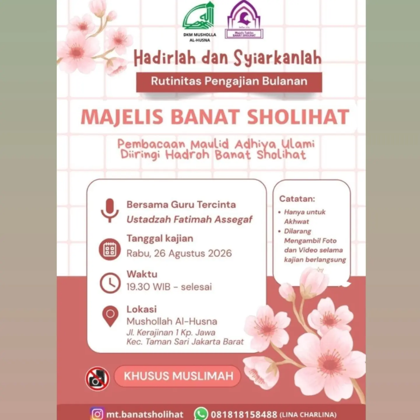 Hadirlah dan Syiarkanlah Rutinitas Pengajian Bulanan