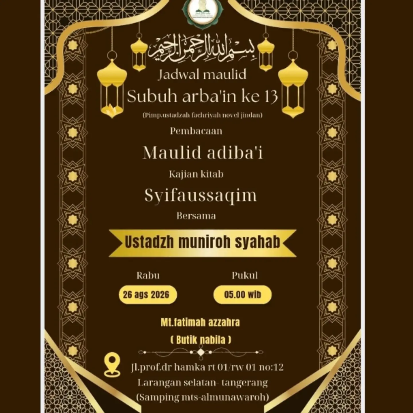 Jadwal Maulid Subuh Arba'in ke-13