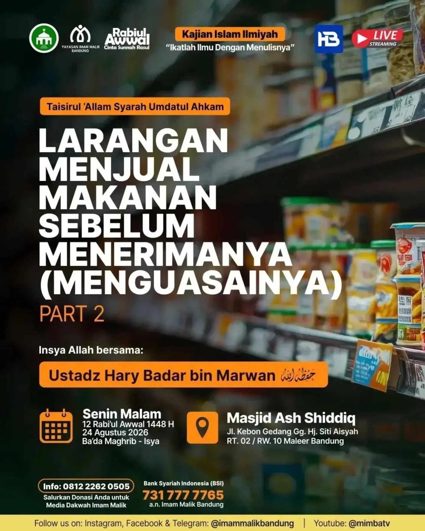 LARANGAN MENJUAL MAKANAN SEBELUM MENERIMANYA (menguasainya) PART 2