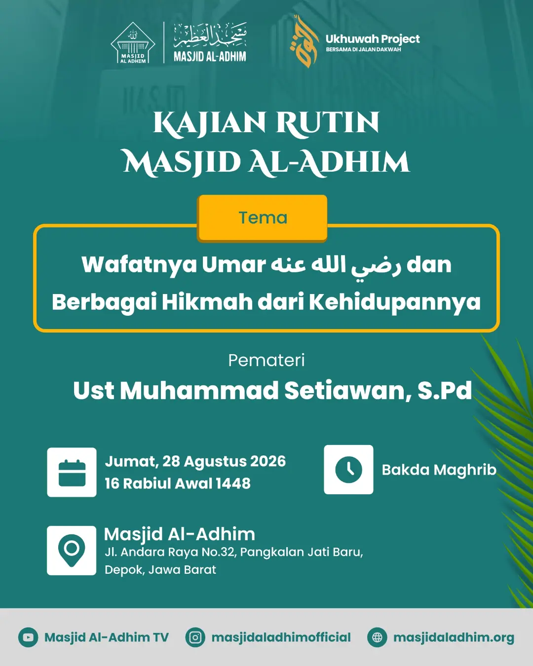 Kajian Rutin Masjid Al Adhim