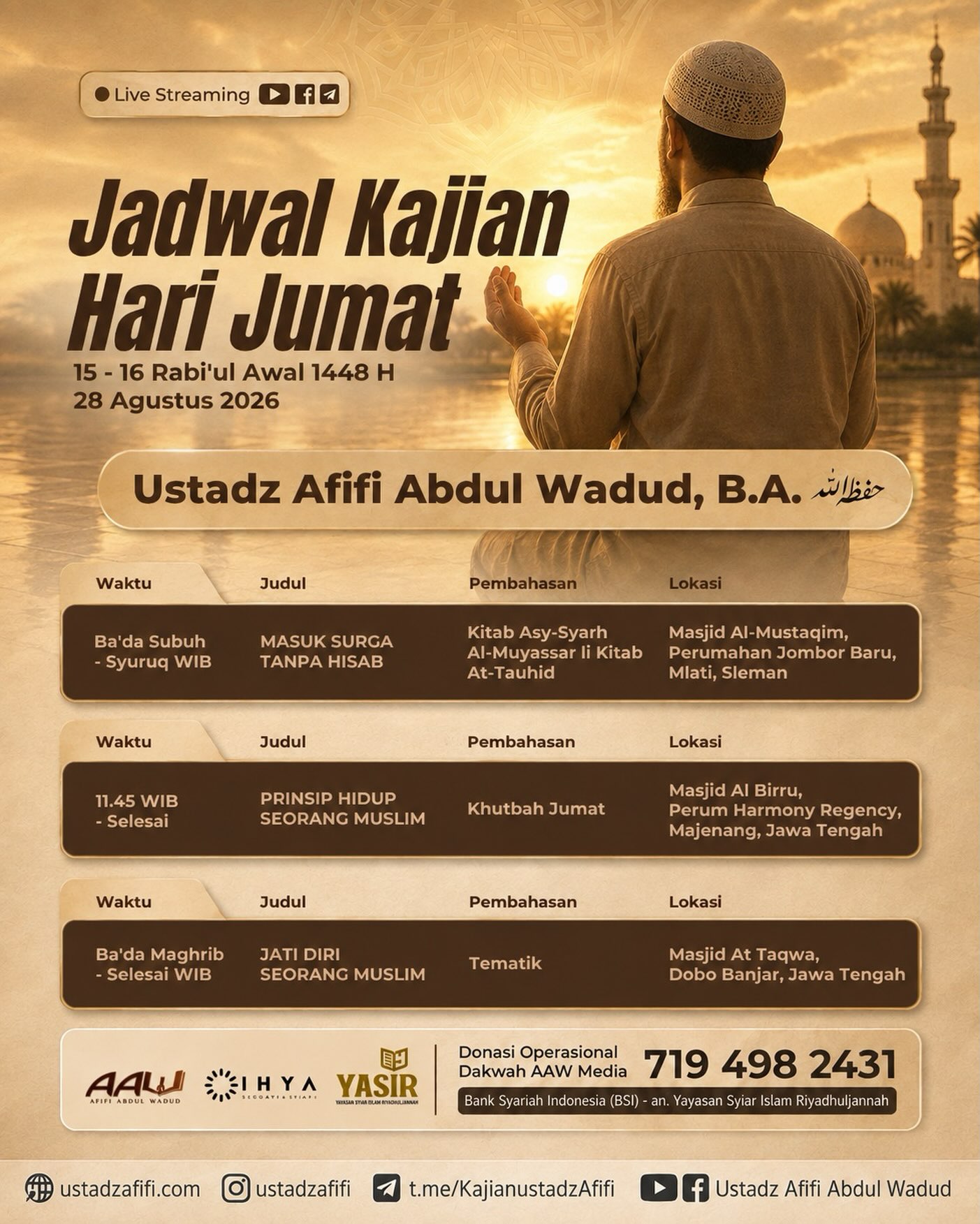 Jadwal Kajian Hari Jumat