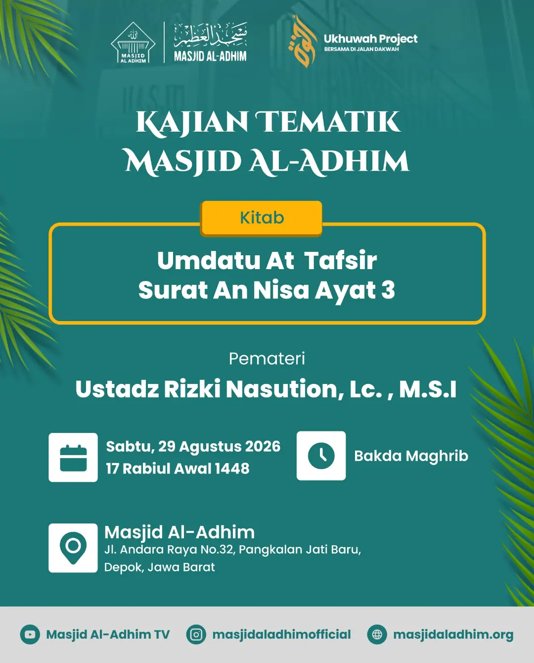 KAJIAN TEMATIK MASJID AL-ADHIM