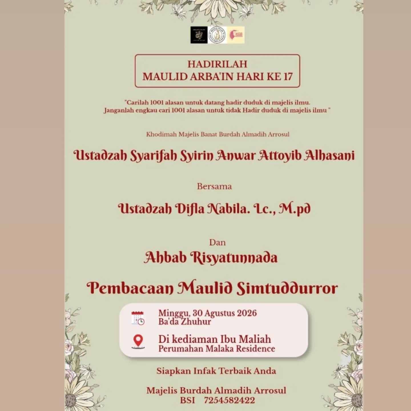 Hadirilah Maulid Arba'in Hari Ke-17