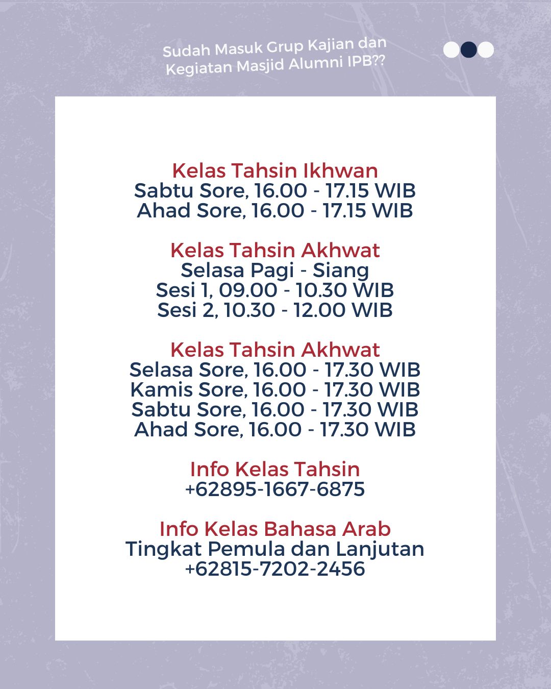 Kelas Tahsin Ikhwan
