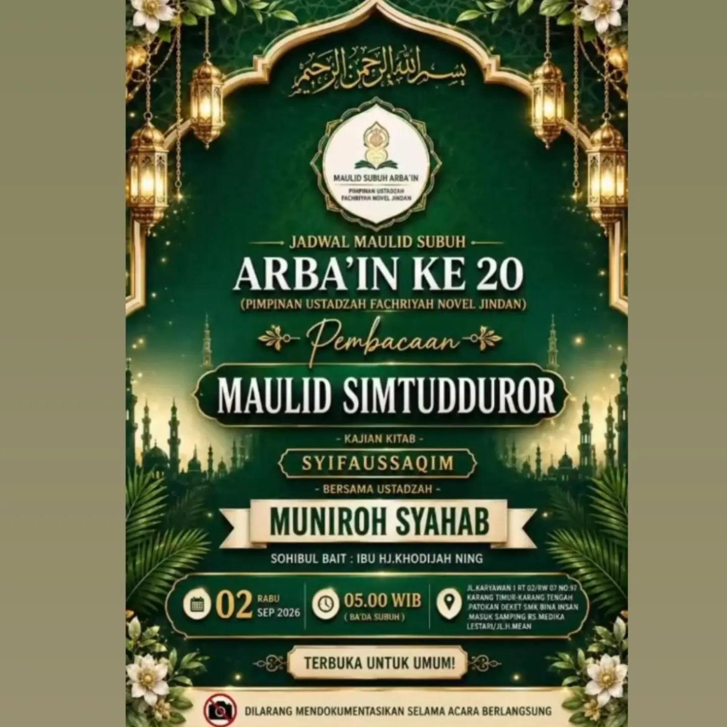 Arba'in Ke-20: Pembacaan Maulid Simtudduror