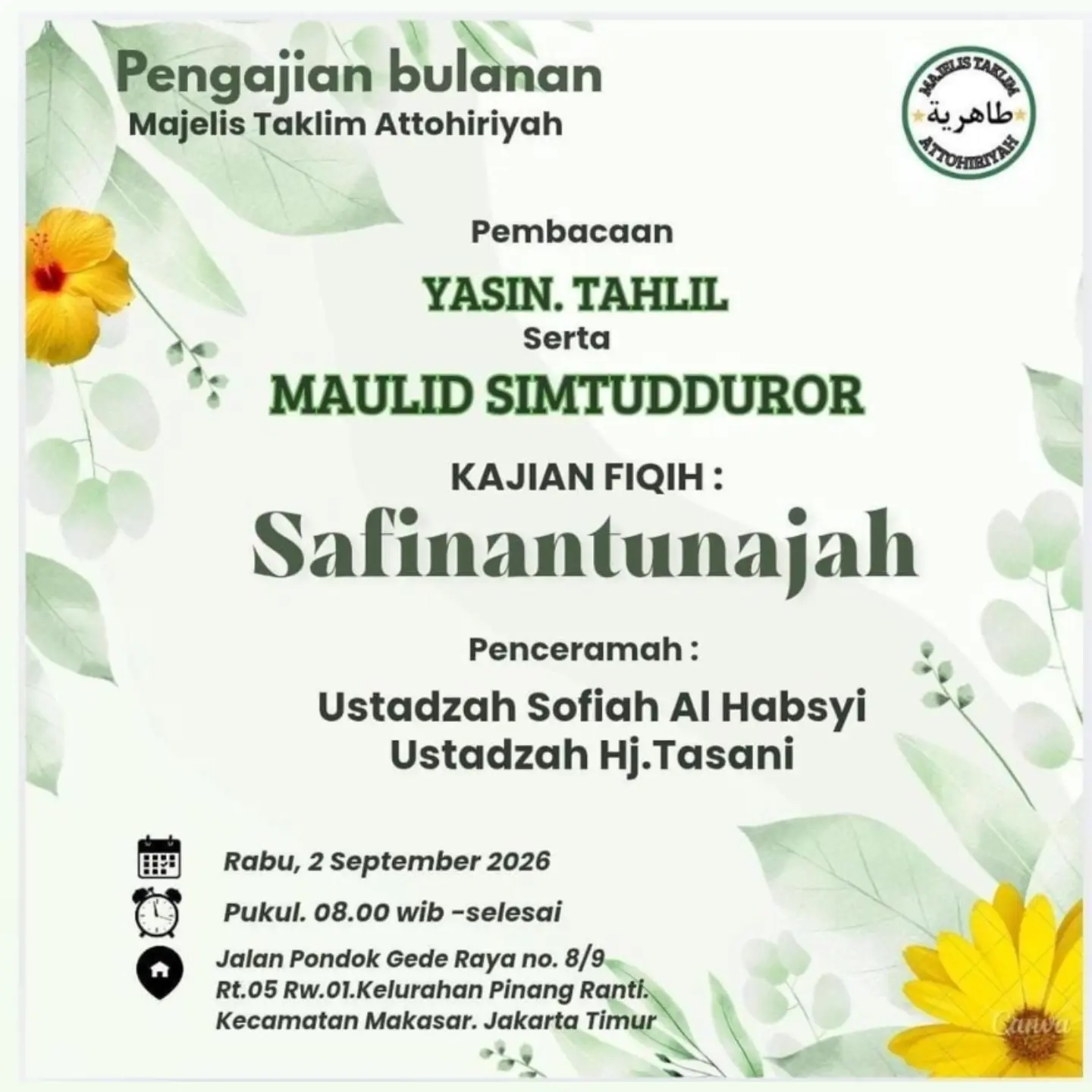 Pembacaan Yasin Tahlil Serta Maulid Simtudduror