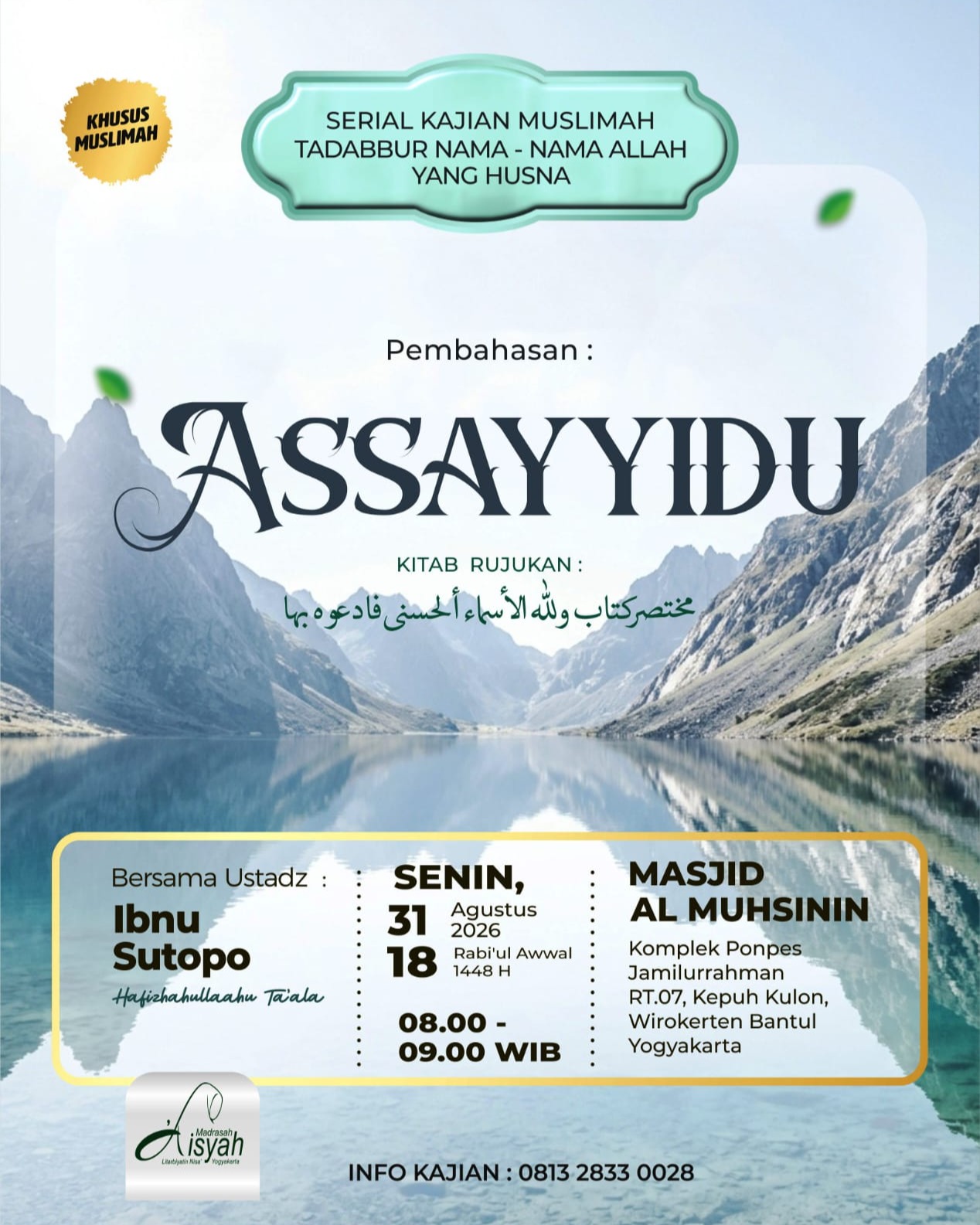 SERIAL KAJIAN MUSLIMAH TADABBUR NAMA-NAMA ALLAH YANG HUSNA