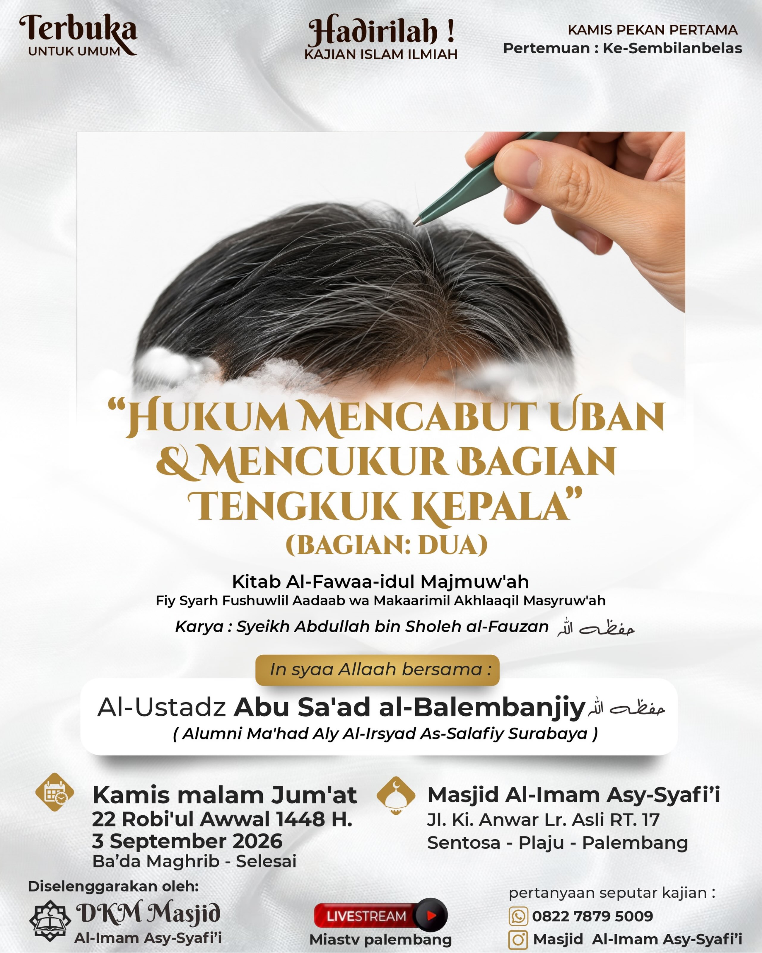Hukum Mencabut Uban & Mencukur Bagian Tengkuk Kepala (Bagian: Dua)