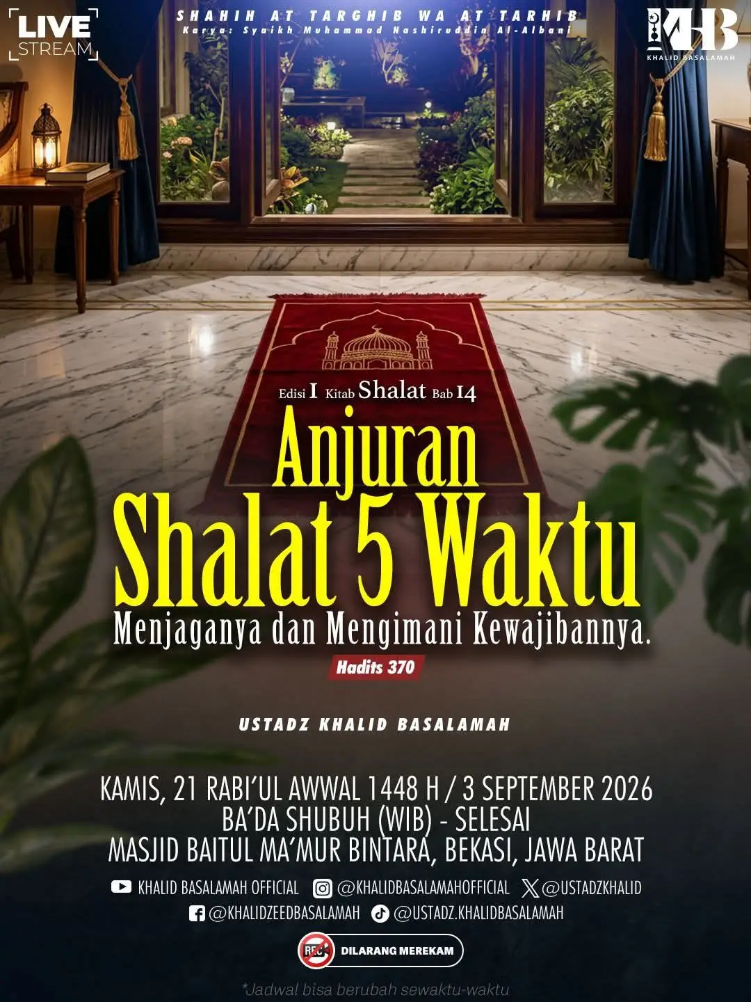 Anjuran Shalat 5 Waktu